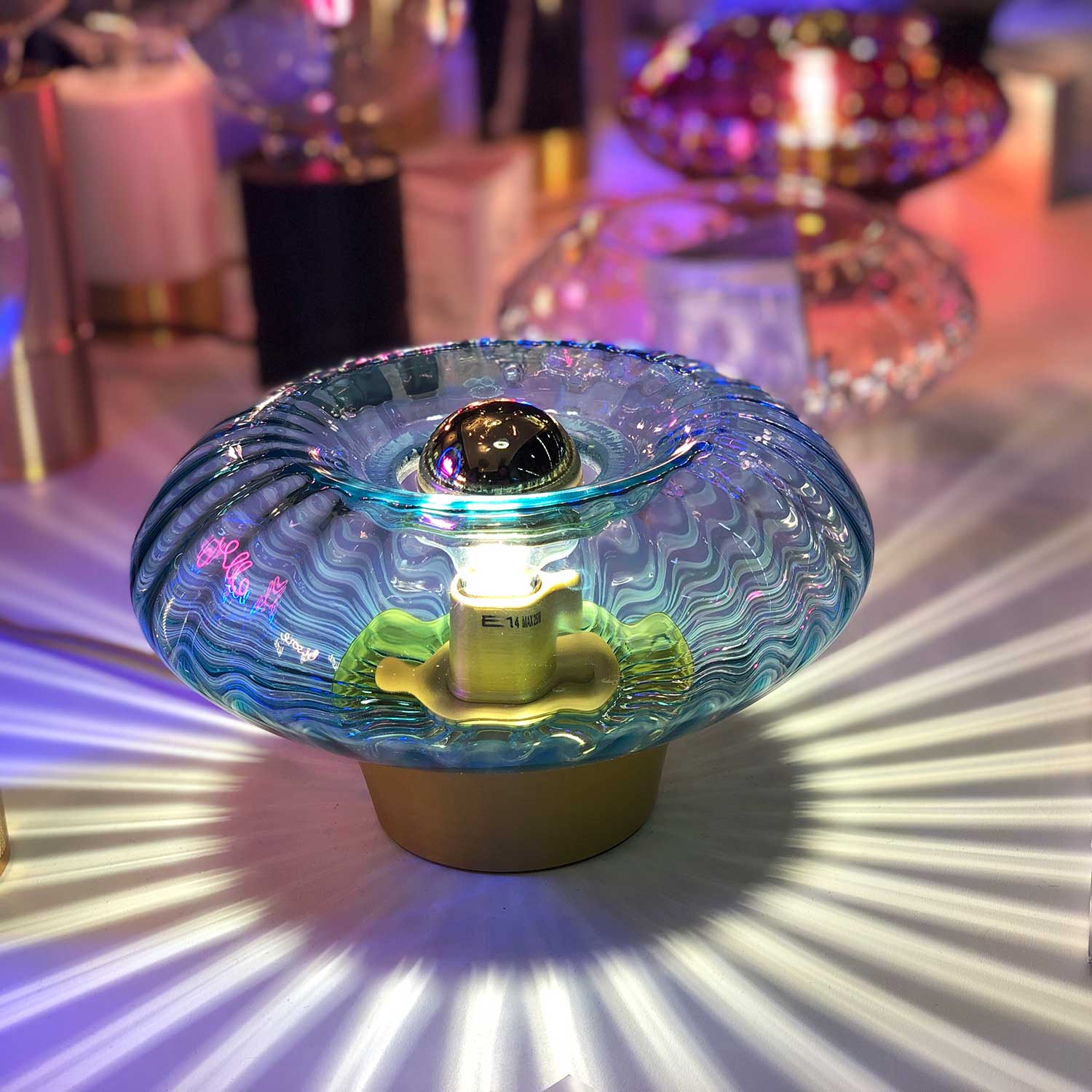 Grace - Colored glass art deco design table lamp