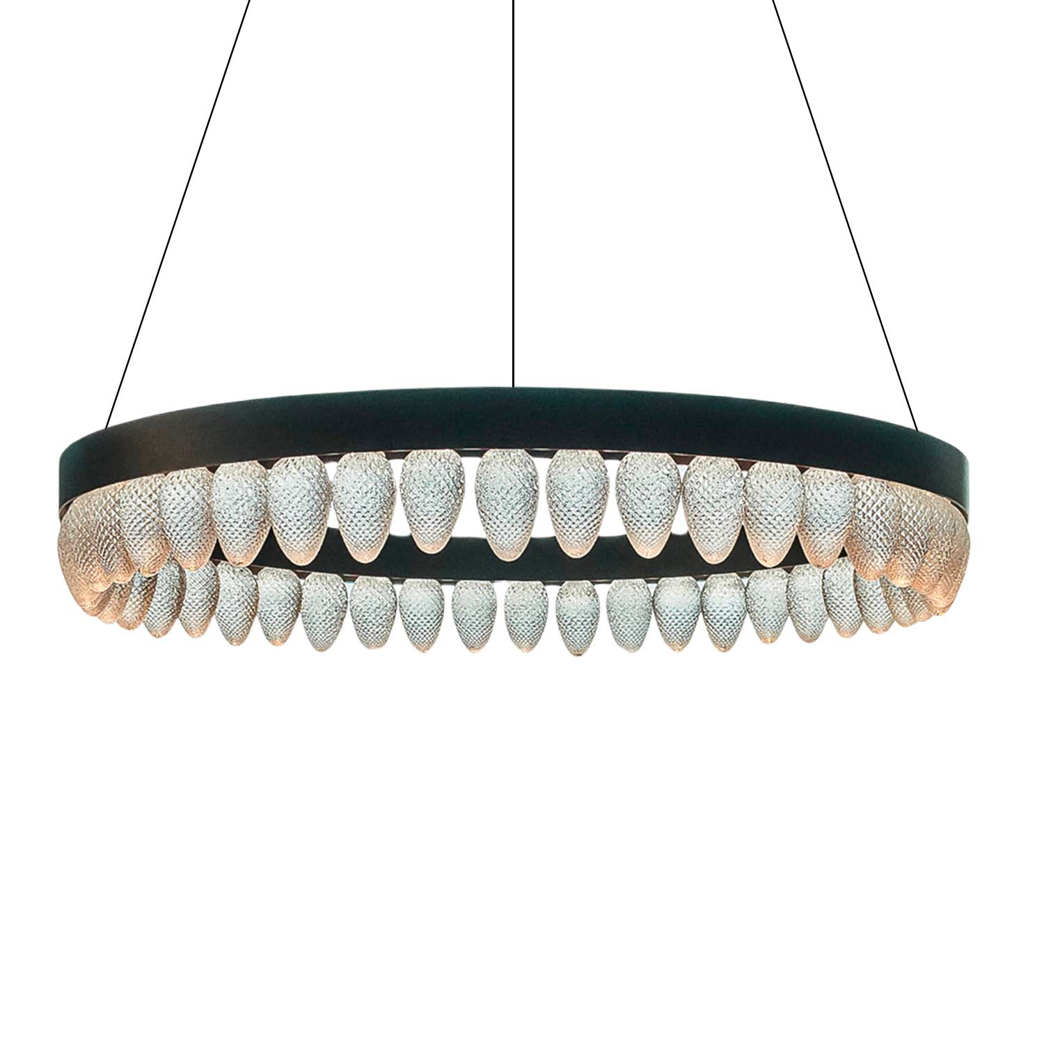 CRYSTAL CONE - Luxuriöser Ring-Kronleuchter mit Kiefernzapfen aus mundgeblasenem Glas