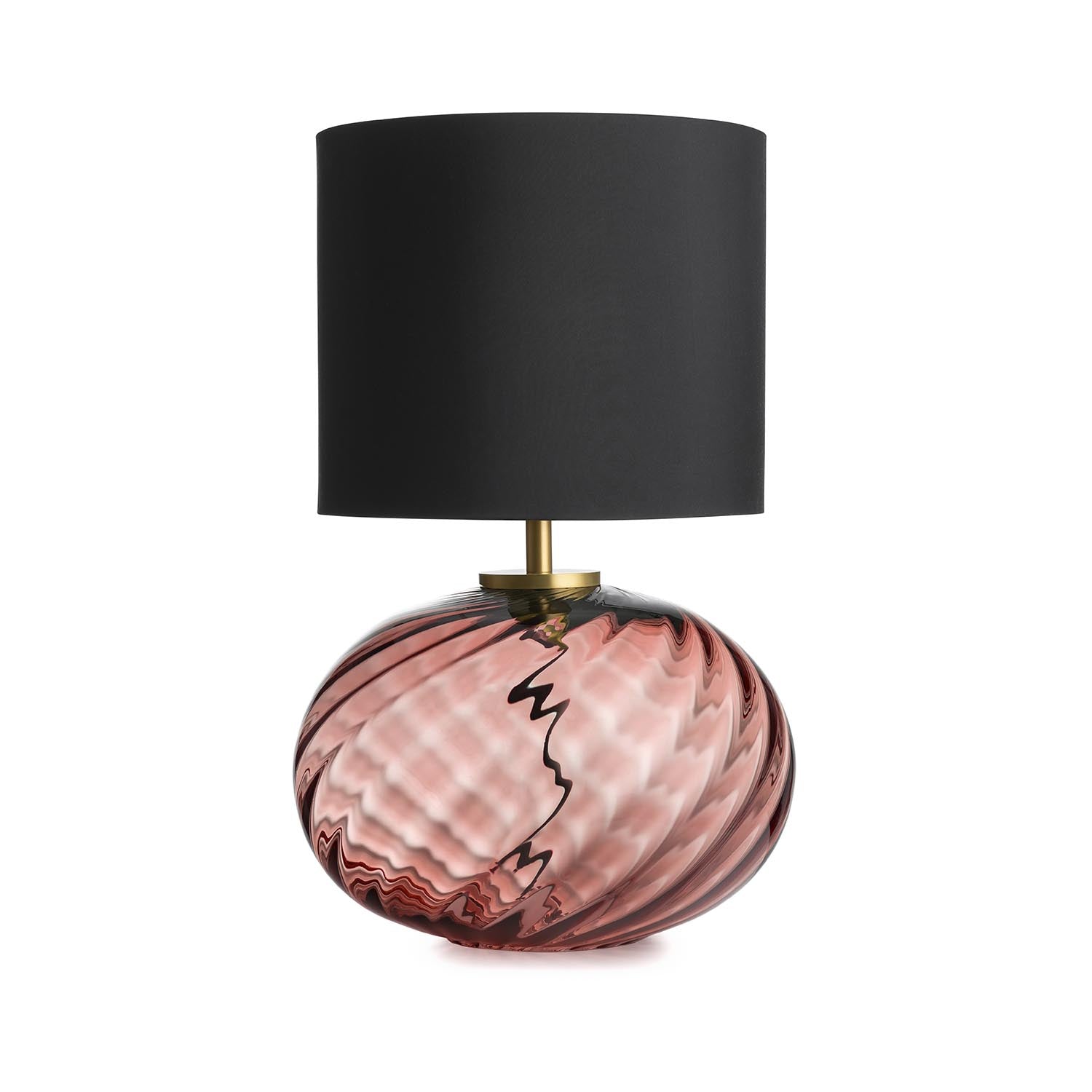 FREI - Table lamp in blown glass and handcrafted woven lampshade