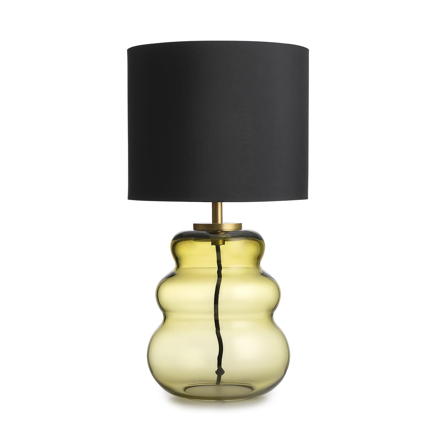 VIGRA - Table lamp in wavy blown glass and fabric lampshade