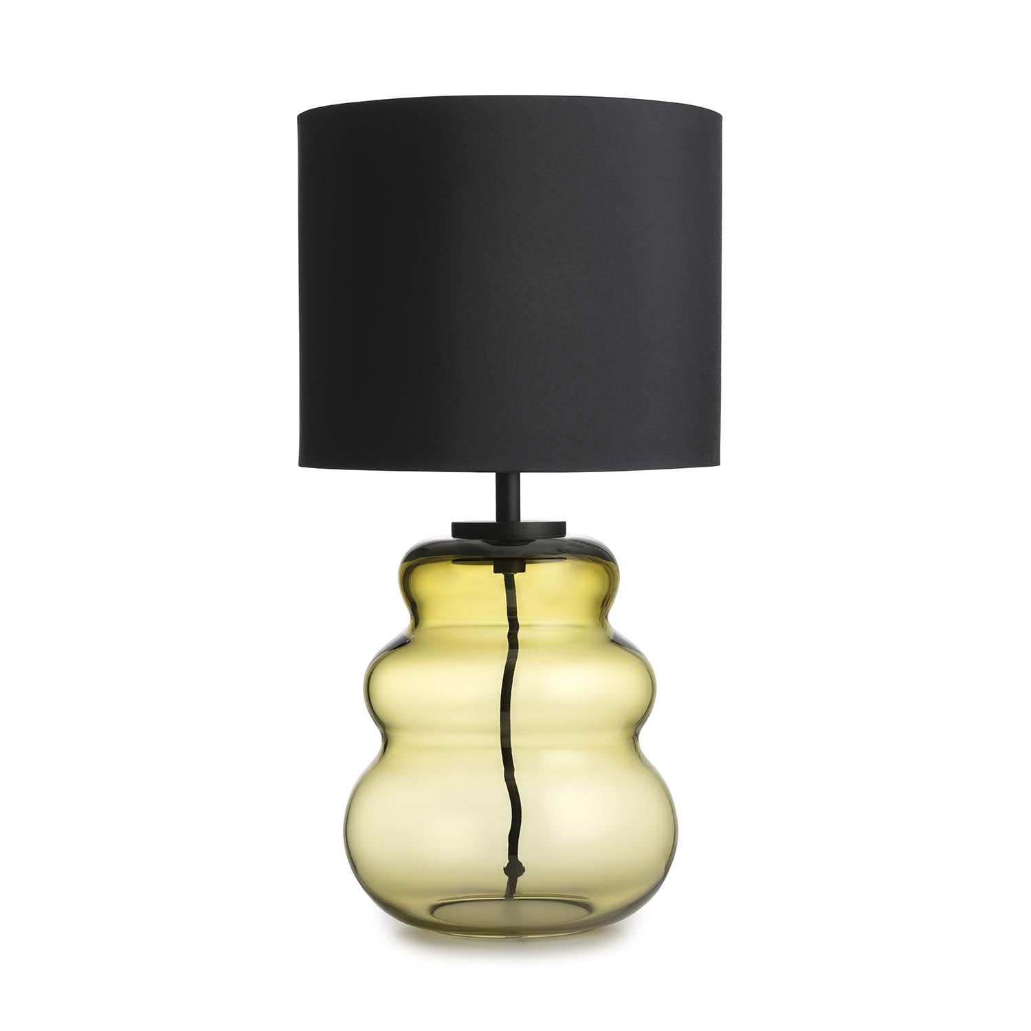 VIGRA - Table lamp in wavy blown glass and fabric lampshade