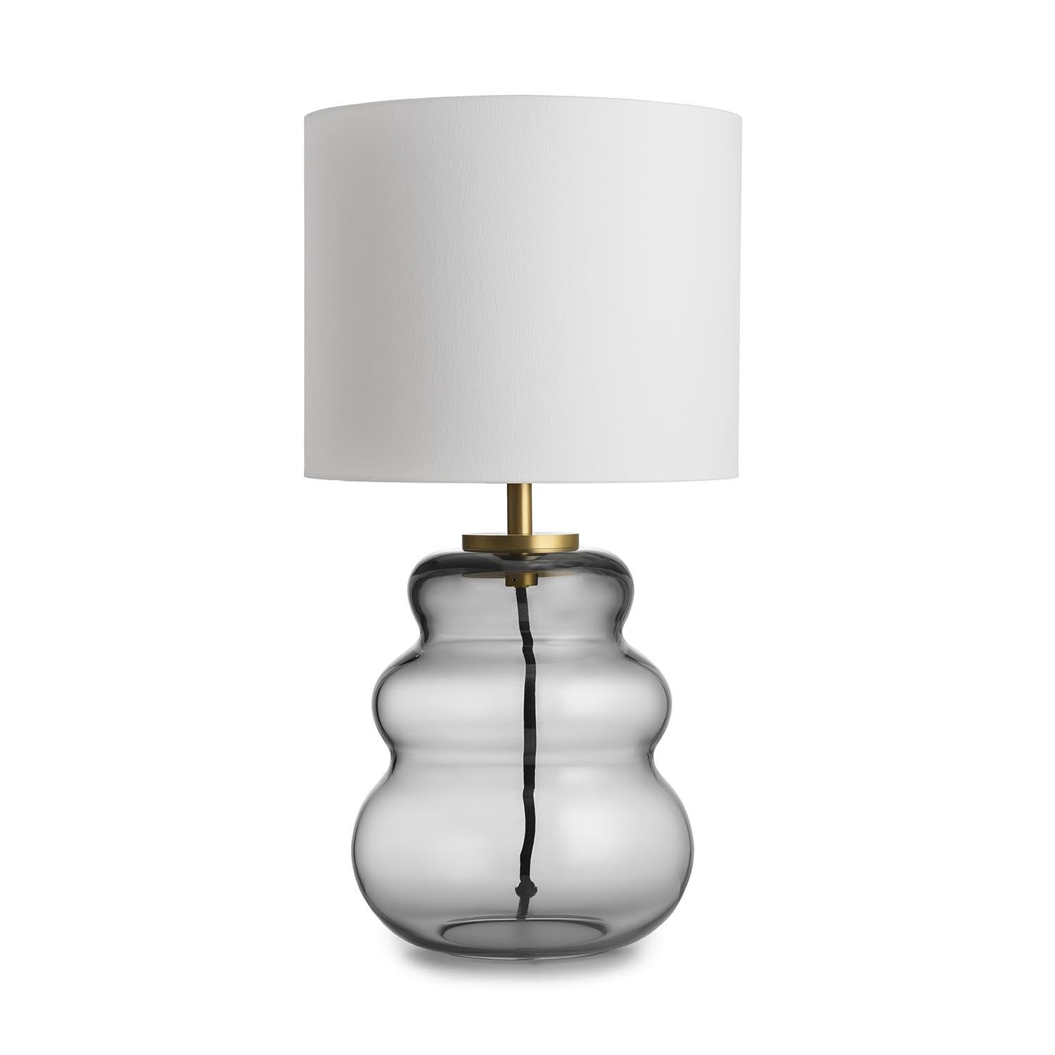 VIGRA - Table lamp in wavy blown glass and fabric lampshade