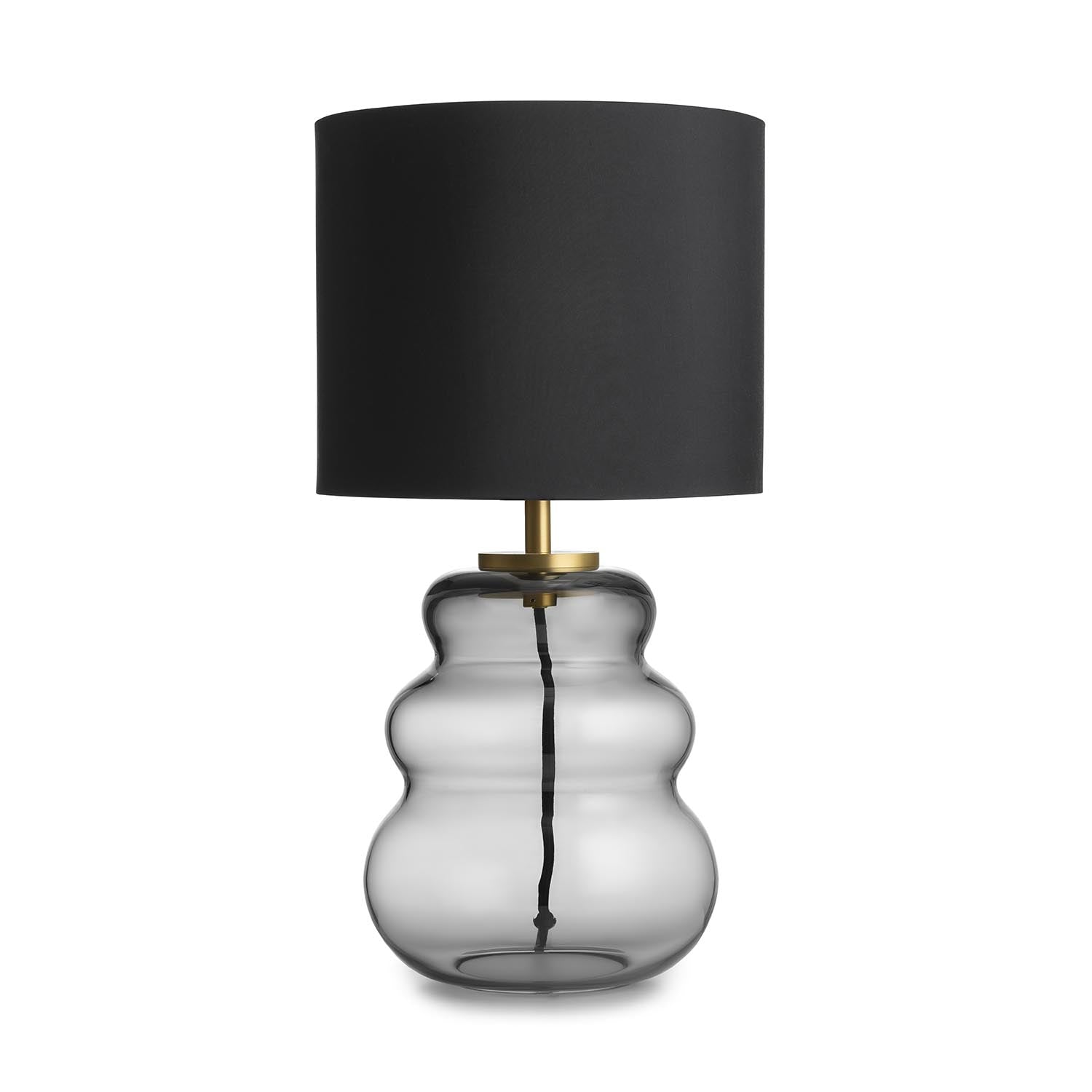 VIGRA - Table lamp in wavy blown glass and fabric lampshade