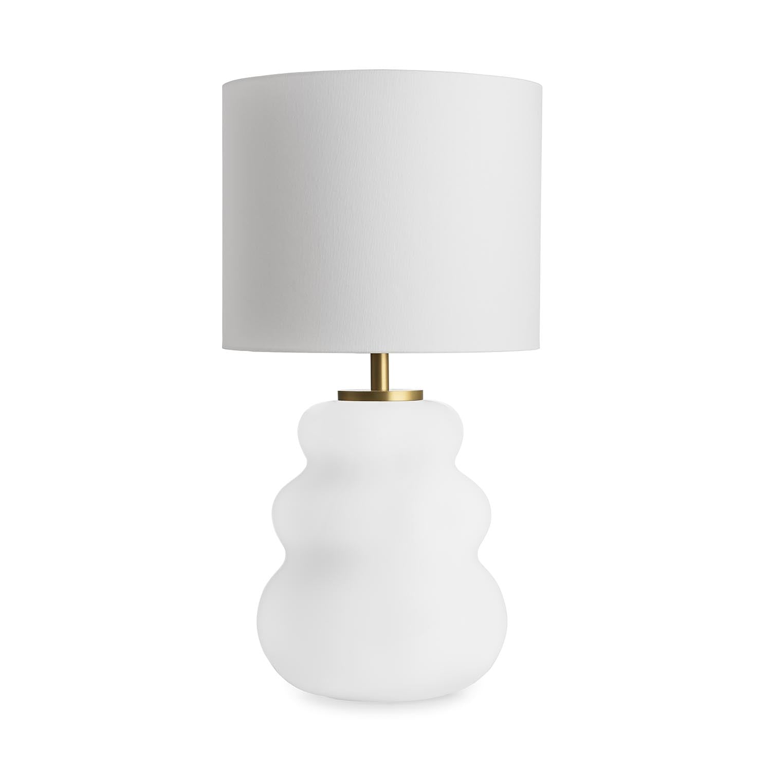 VIGRA - Table lamp in wavy blown glass and fabric lampshade