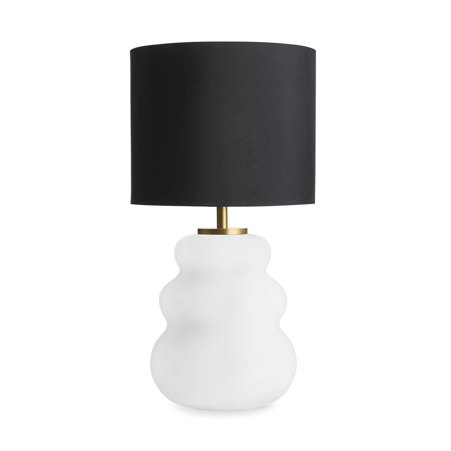 VIGRA - Table lamp in wavy blown glass and fabric lampshade