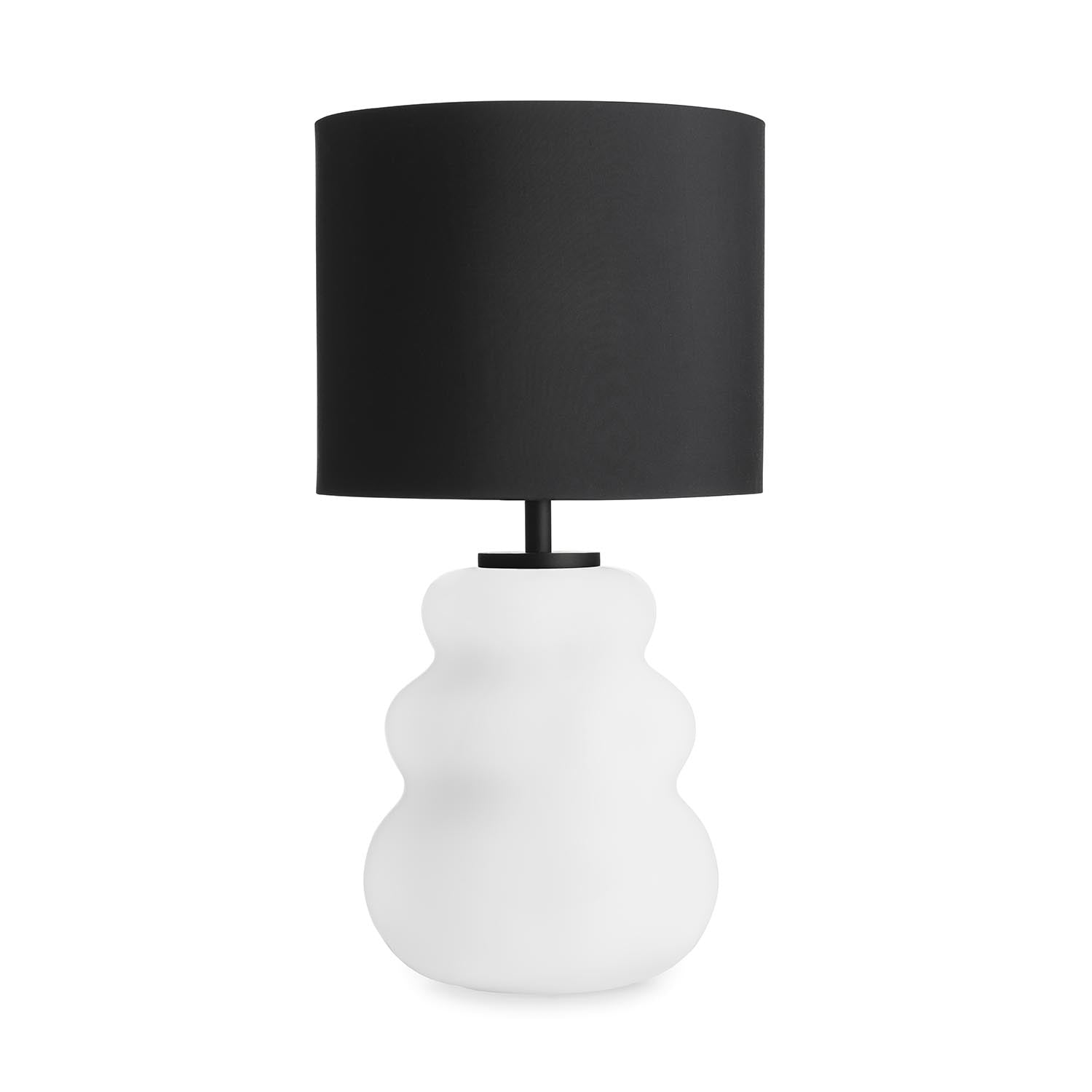 VIGRA - Table lamp in wavy blown glass and fabric lampshade