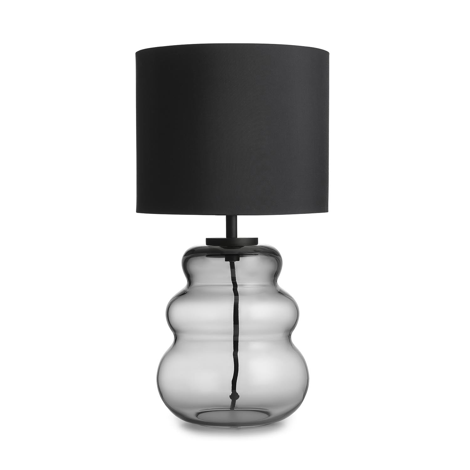 VIGRA - Table lamp in wavy blown glass and fabric lampshade