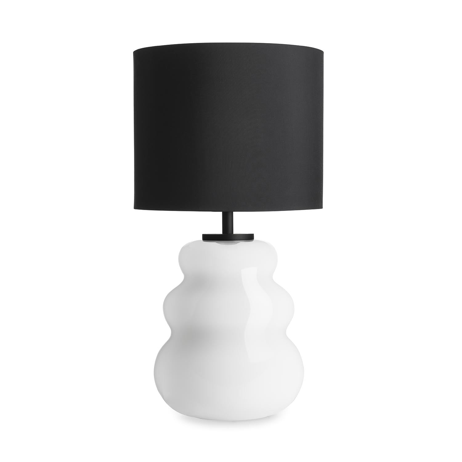 VIGRA - Table lamp in wavy blown glass and fabric lampshade