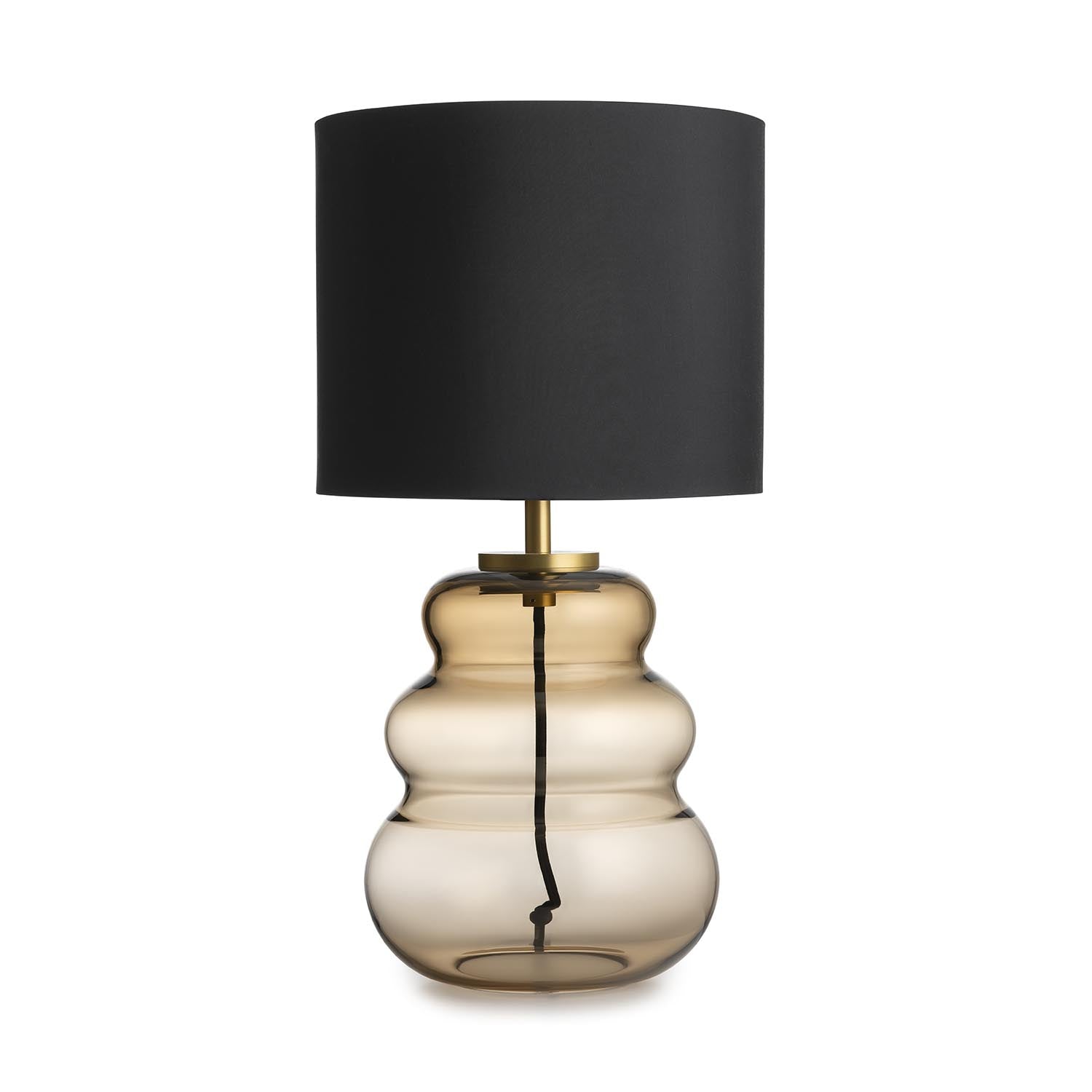 VIGRA - Table lamp in wavy blown glass and fabric lampshade