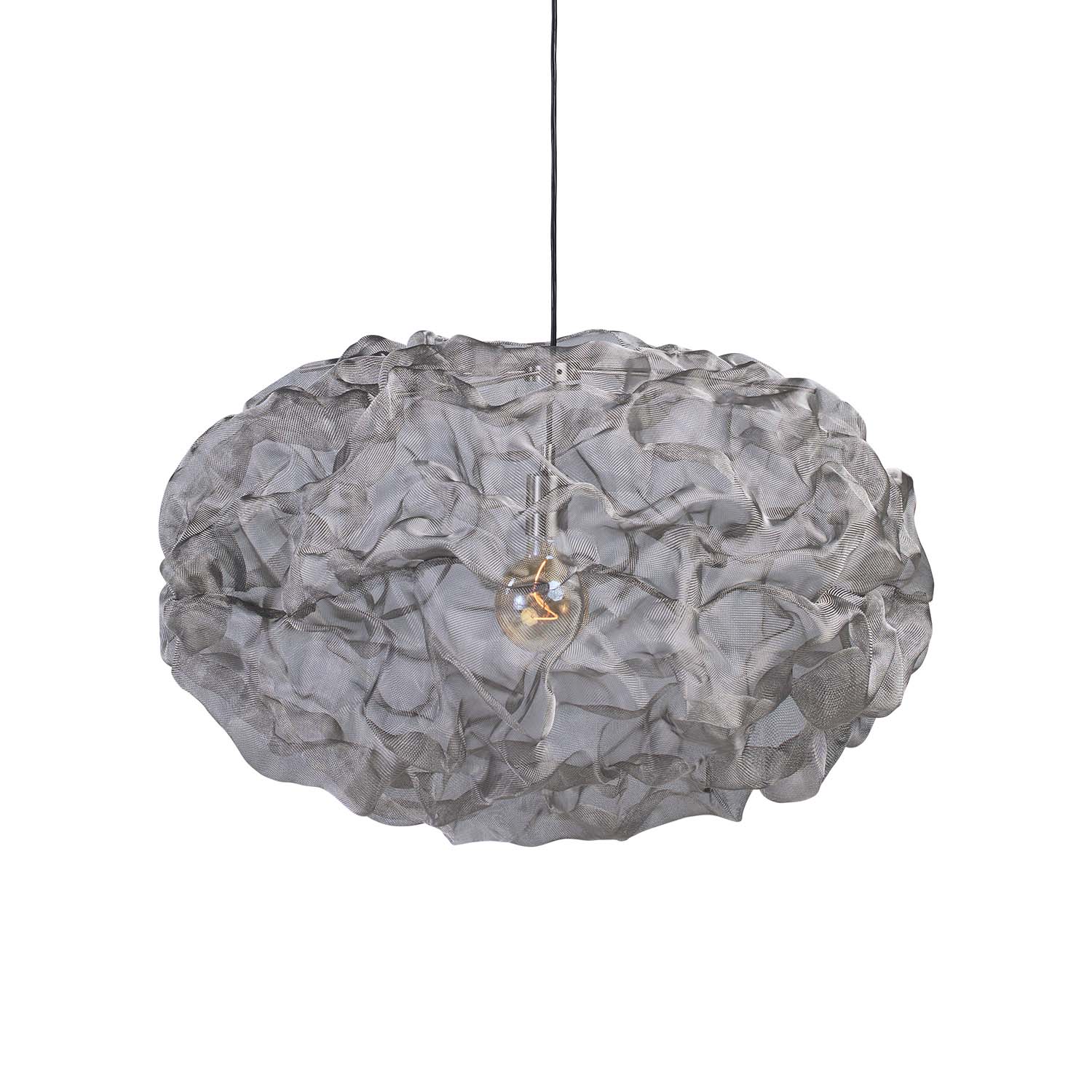HEAT - Lampadario a forma di nuvola in acciaio grigio o dorato