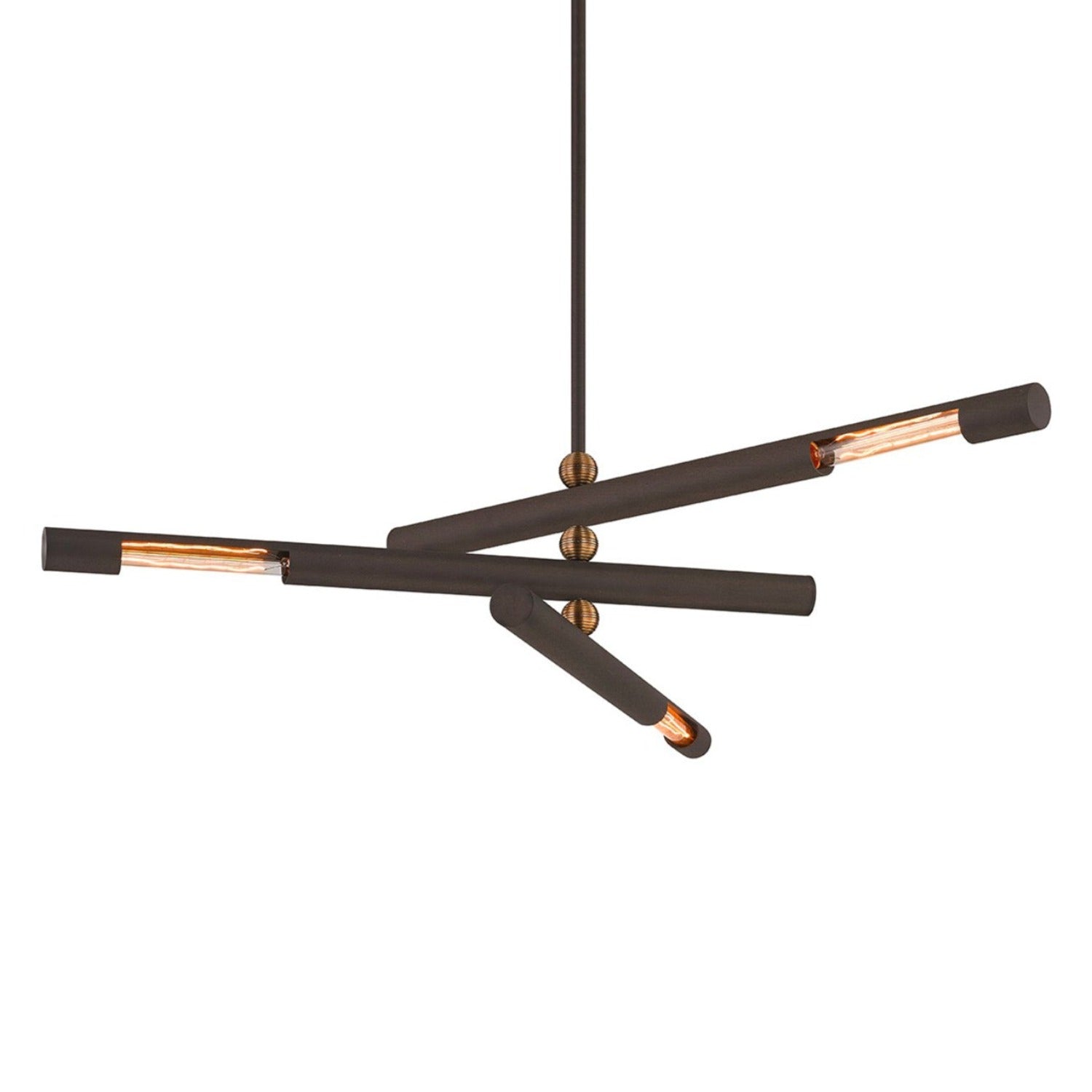 HENDRIX - Kronleuchter aus schwarzem Stahl und Bronze für zeitgenössisches Schlafzimmer