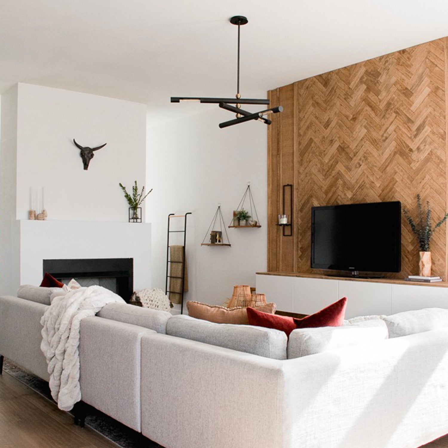 HENDRIX - Kronleuchter aus schwarzem Stahl und Bronze für zeitgenössisches Schlafzimmer