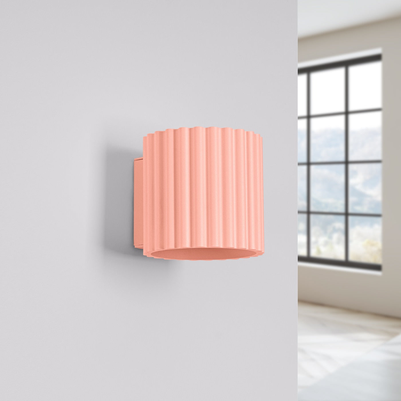 Heze - Aplique de pared acanalado de acero para salón contemporáneo