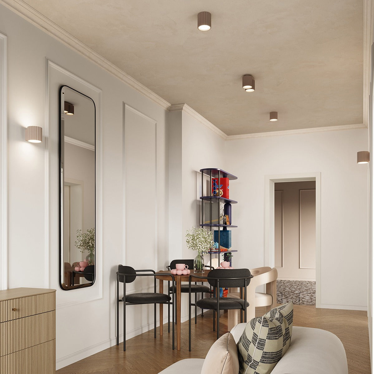 Heze - Aplique de pared acanalado de acero para salón contemporáneo