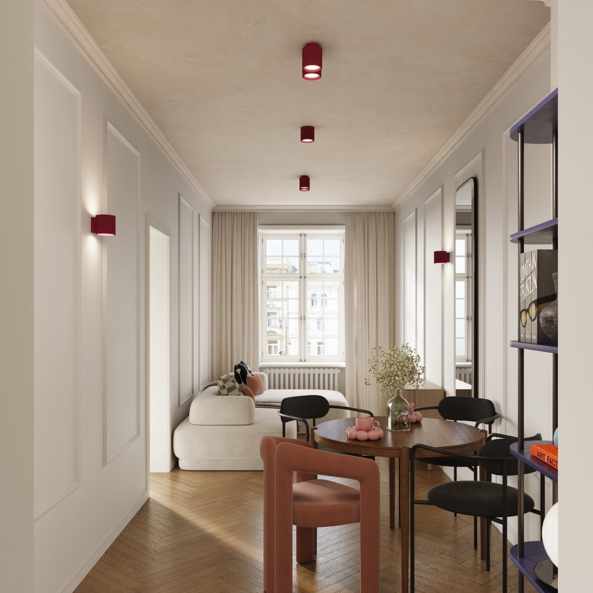 Heze - Applique murale cannelée en acier pour salon contemporain
