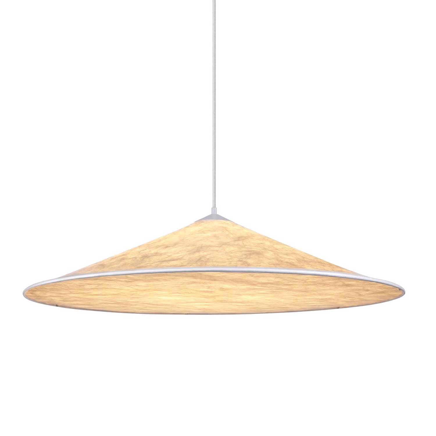 Hill - Suspension en tissu blanc pour salon japandi