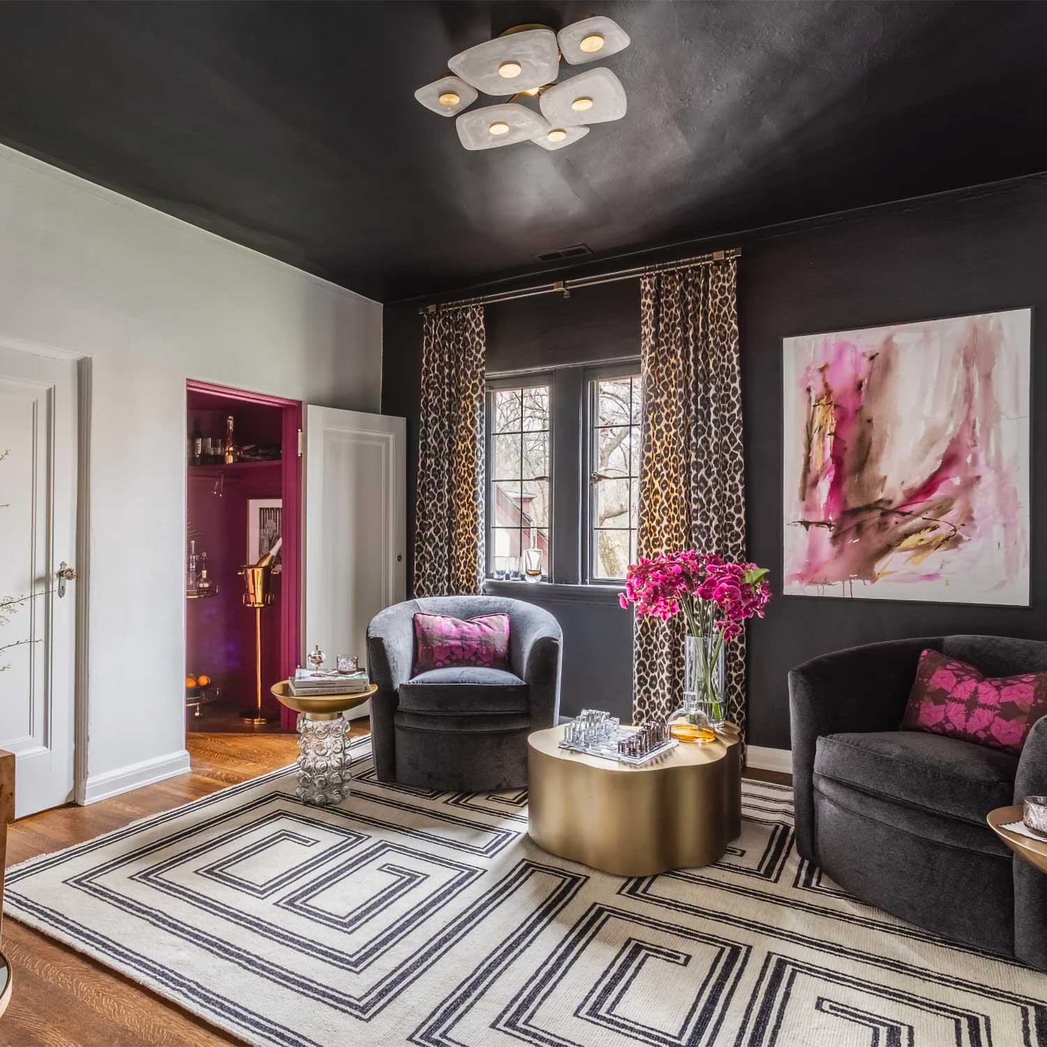 Holmdel - Plafonnier LED luxueux en albâtre pour salon