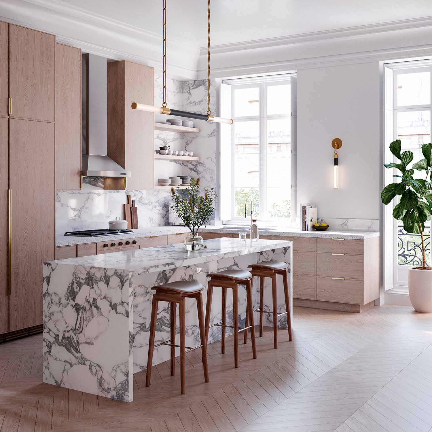 HUNTINGTON - Lámpara de bronce y jade para mesa de comedor