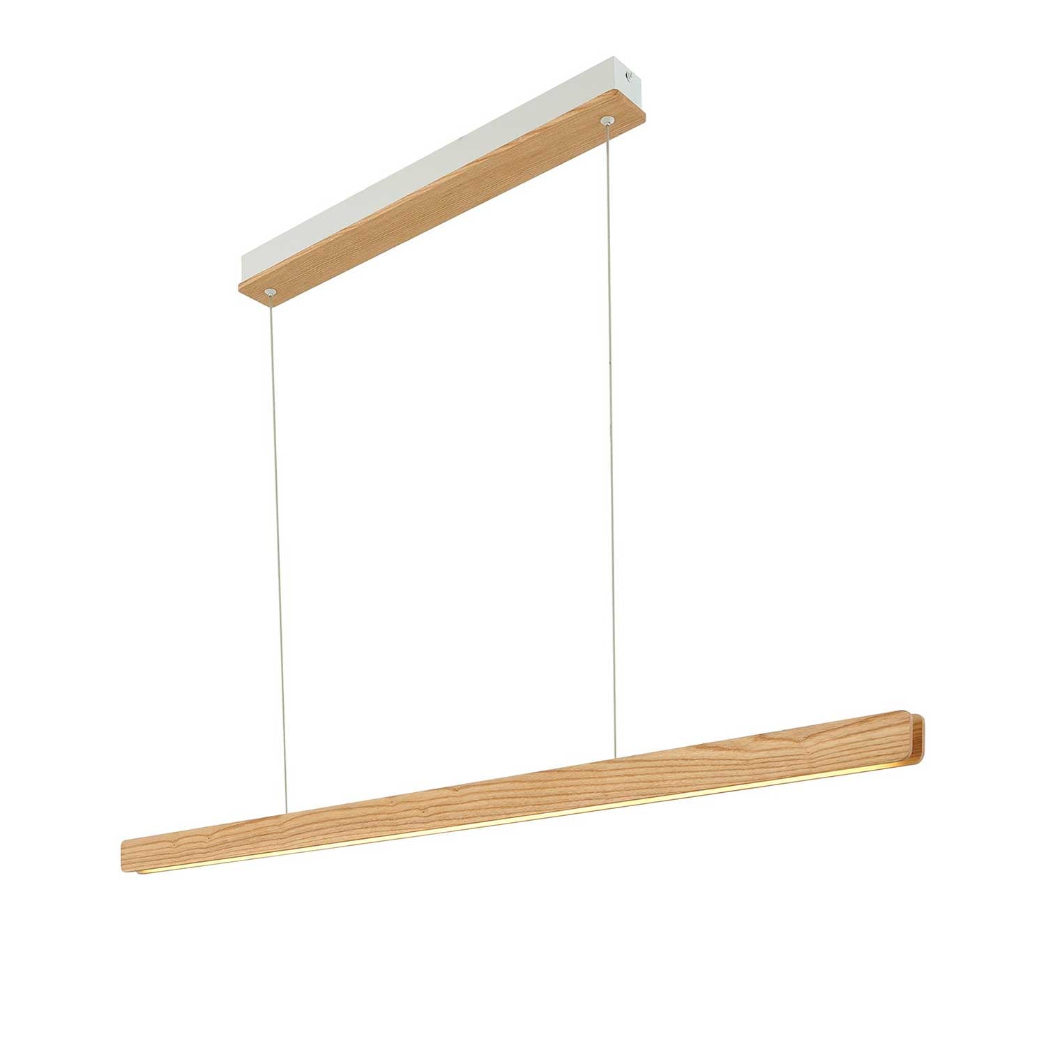 Ilgas - Suspension linéaire en bois avec LED pour cuisine scandinave
