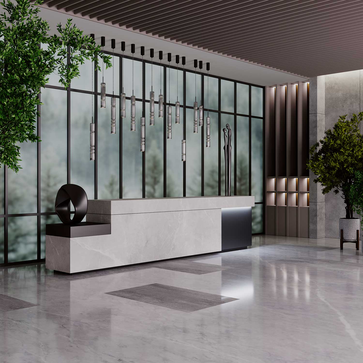 Ordo - Lámpara colgante LED de vidrio para cocina moderna