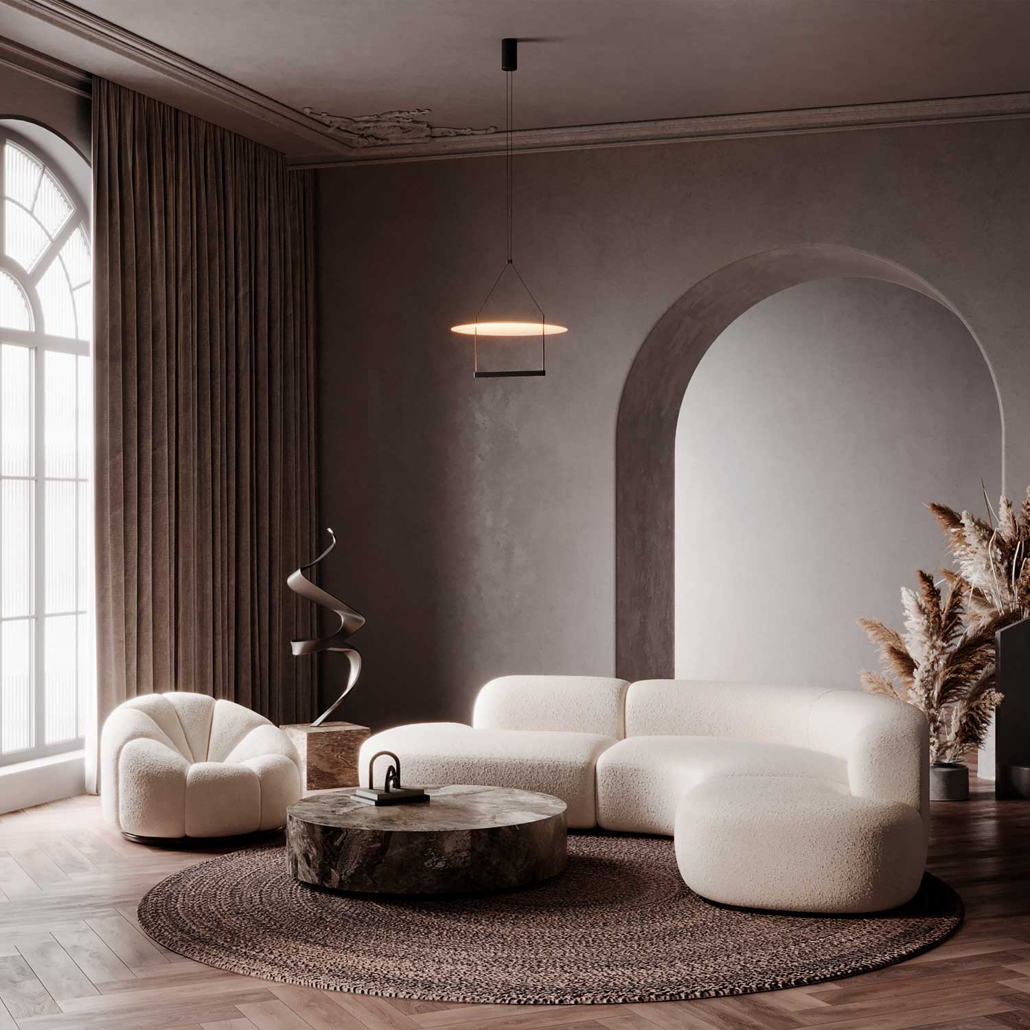 Ambience - Contemporary design round suspension kitchen