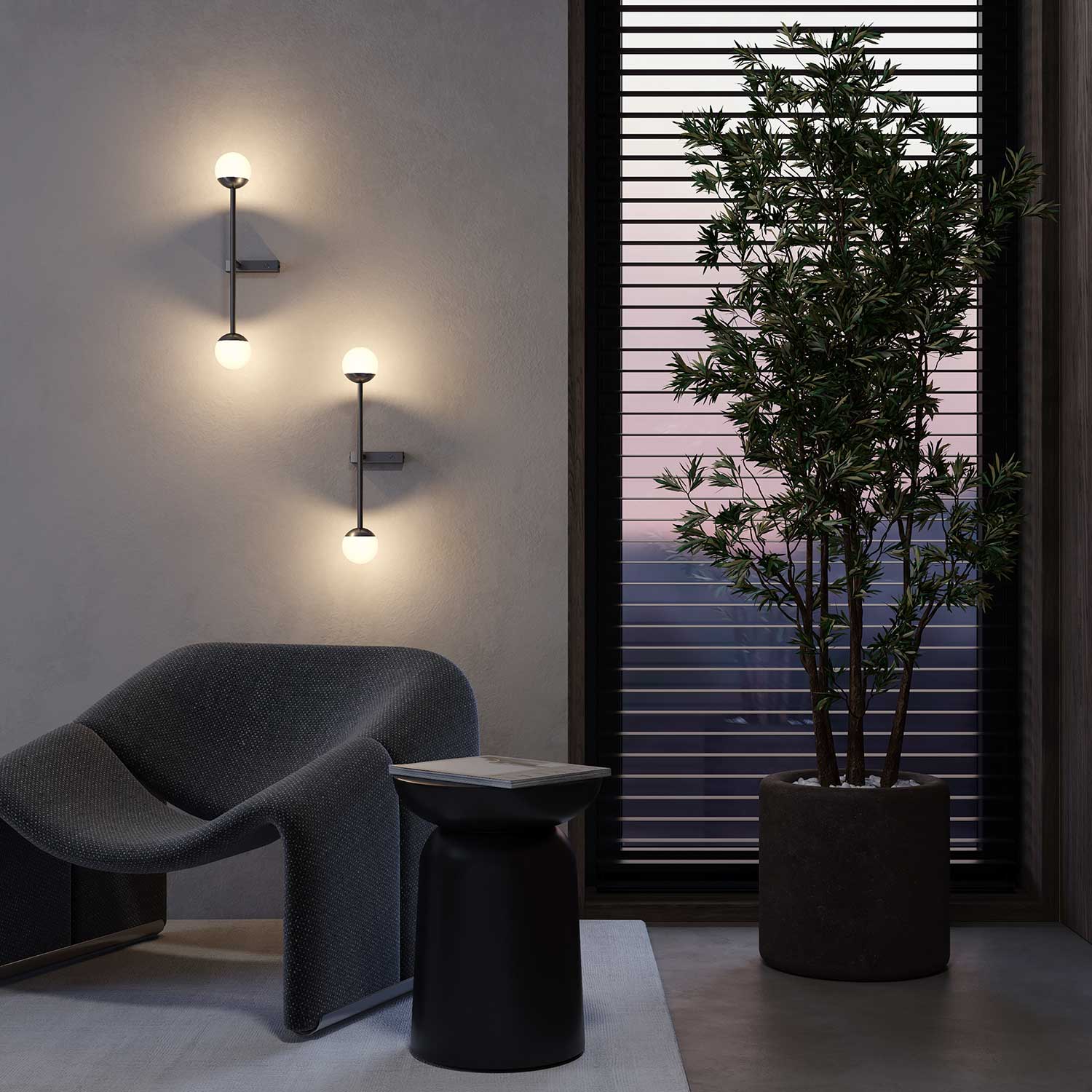 Touch - Applique murale led en acier pour salon moderne