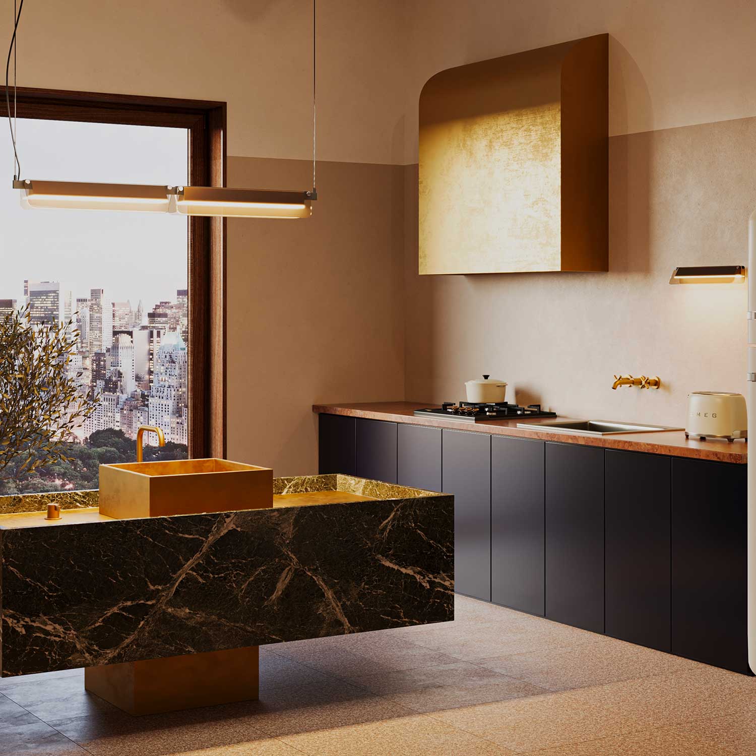 Flat - Suspension LED en verre design pour cuisine