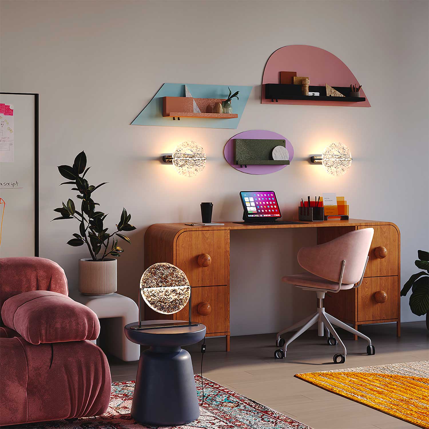 Mangata - Vintage design frosted glass LED bedside lamp