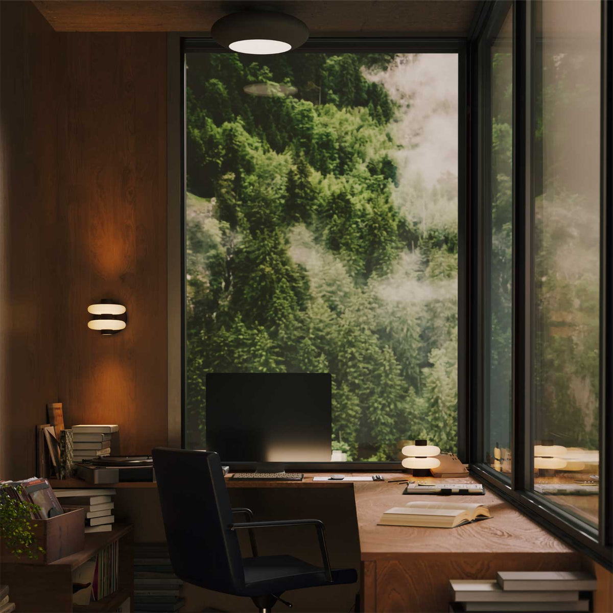 Nuvem - Applique murale LED en verre opalin et métal, style contemporain