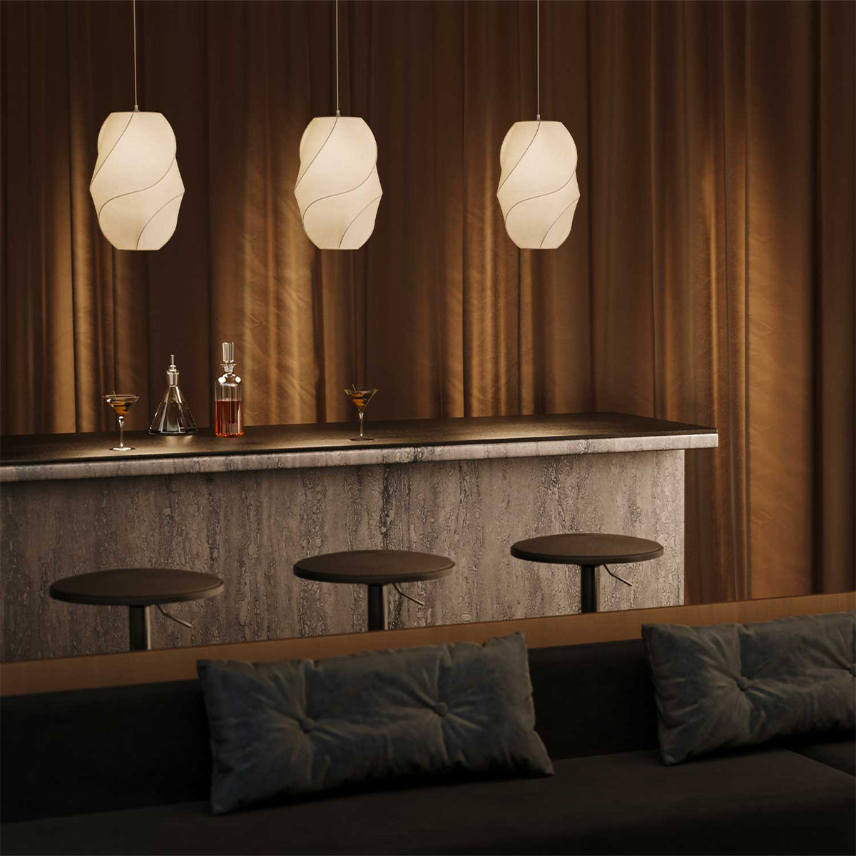 Bloom - Suspension en tissu et métal, style contemporain
