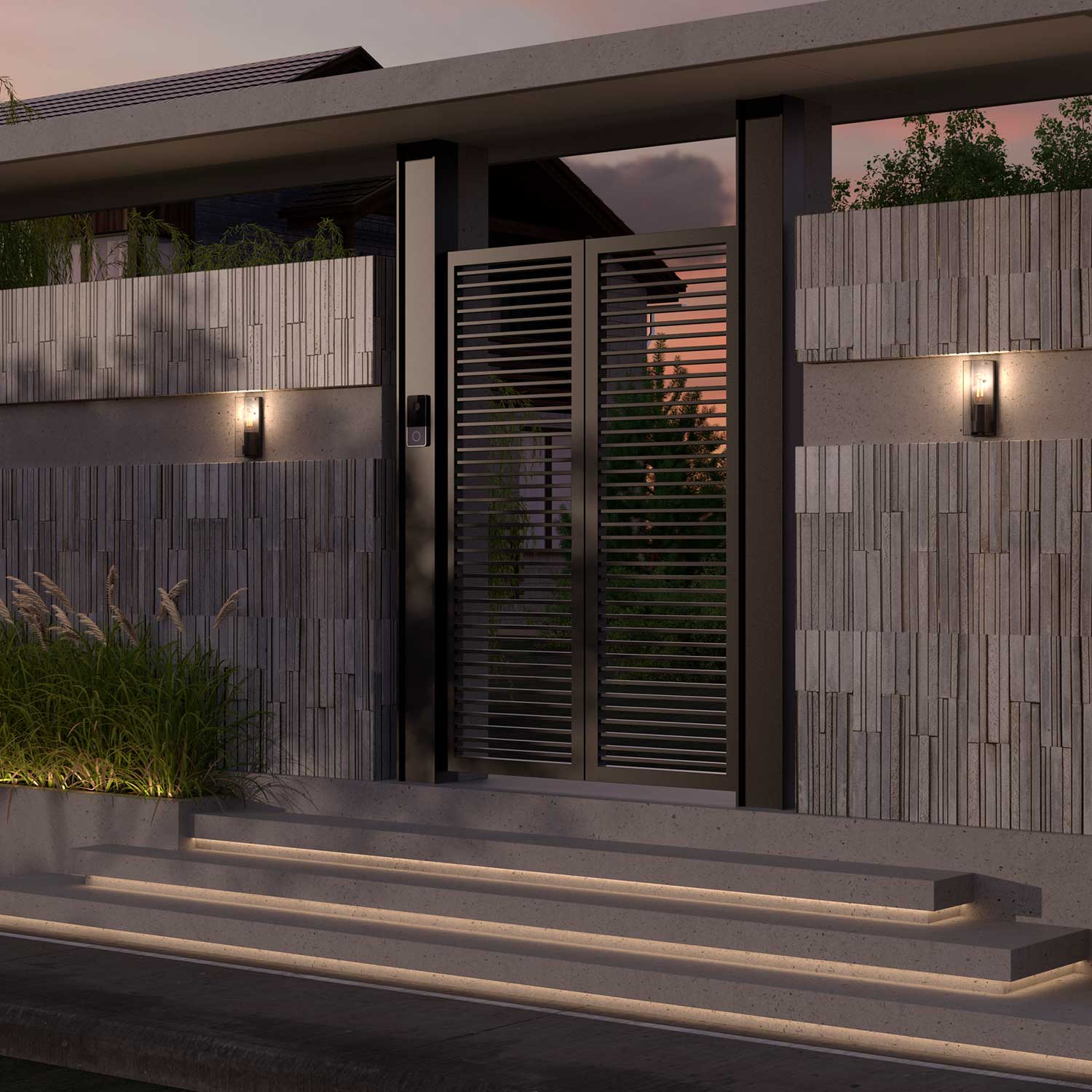 Conf - Aplique de pared exterior con bombilla visible