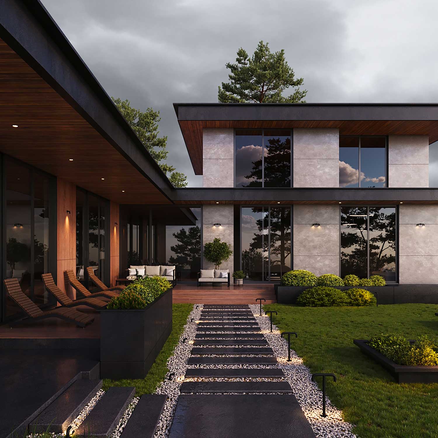 Sleek - Aplique de pared LED para fachada diseño exterior