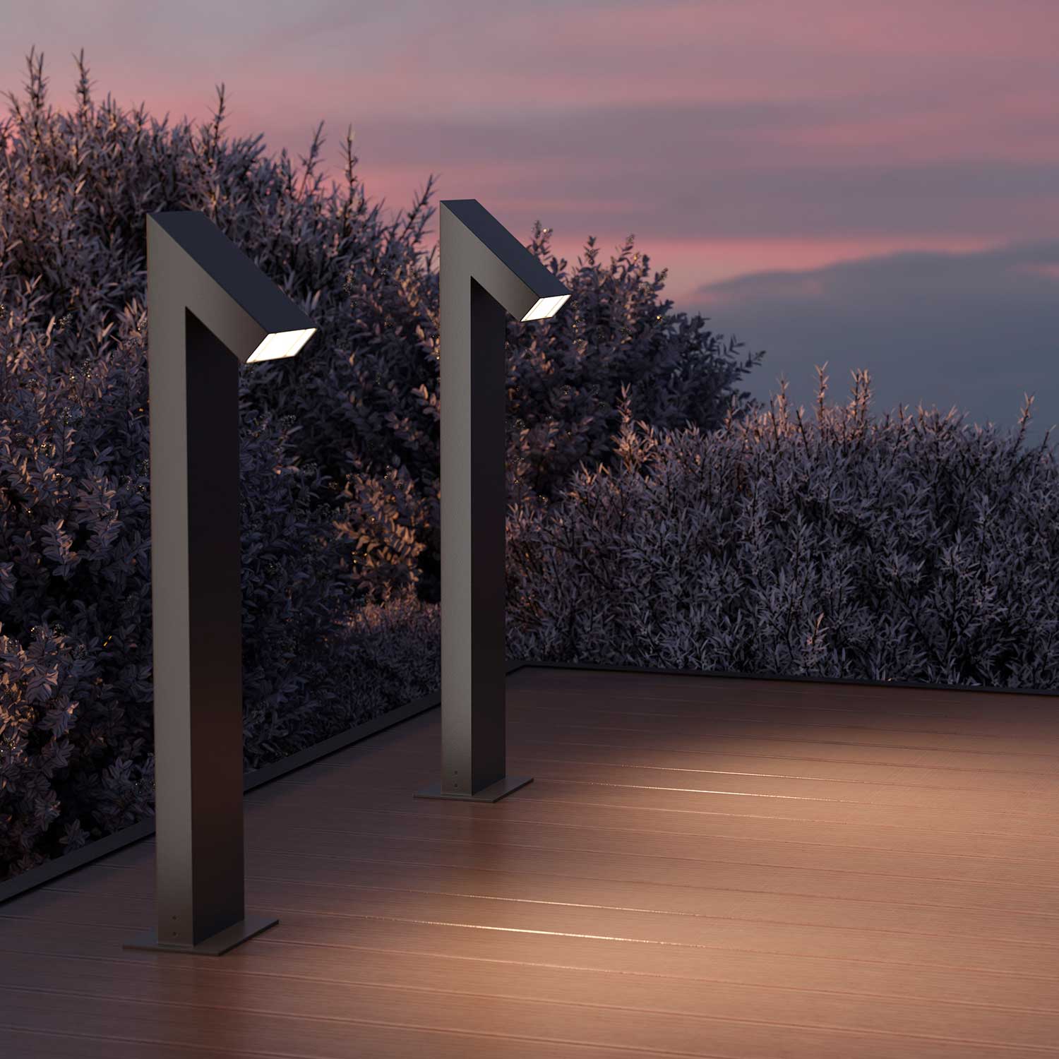 Guss - Poste luminoso de jardín con led integrada