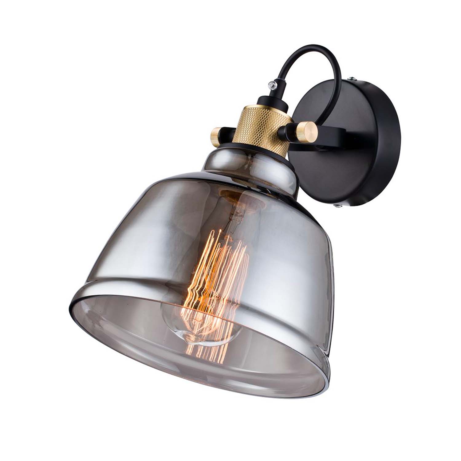 IRVING - Aplique de pared de vidrio vintage e industrial