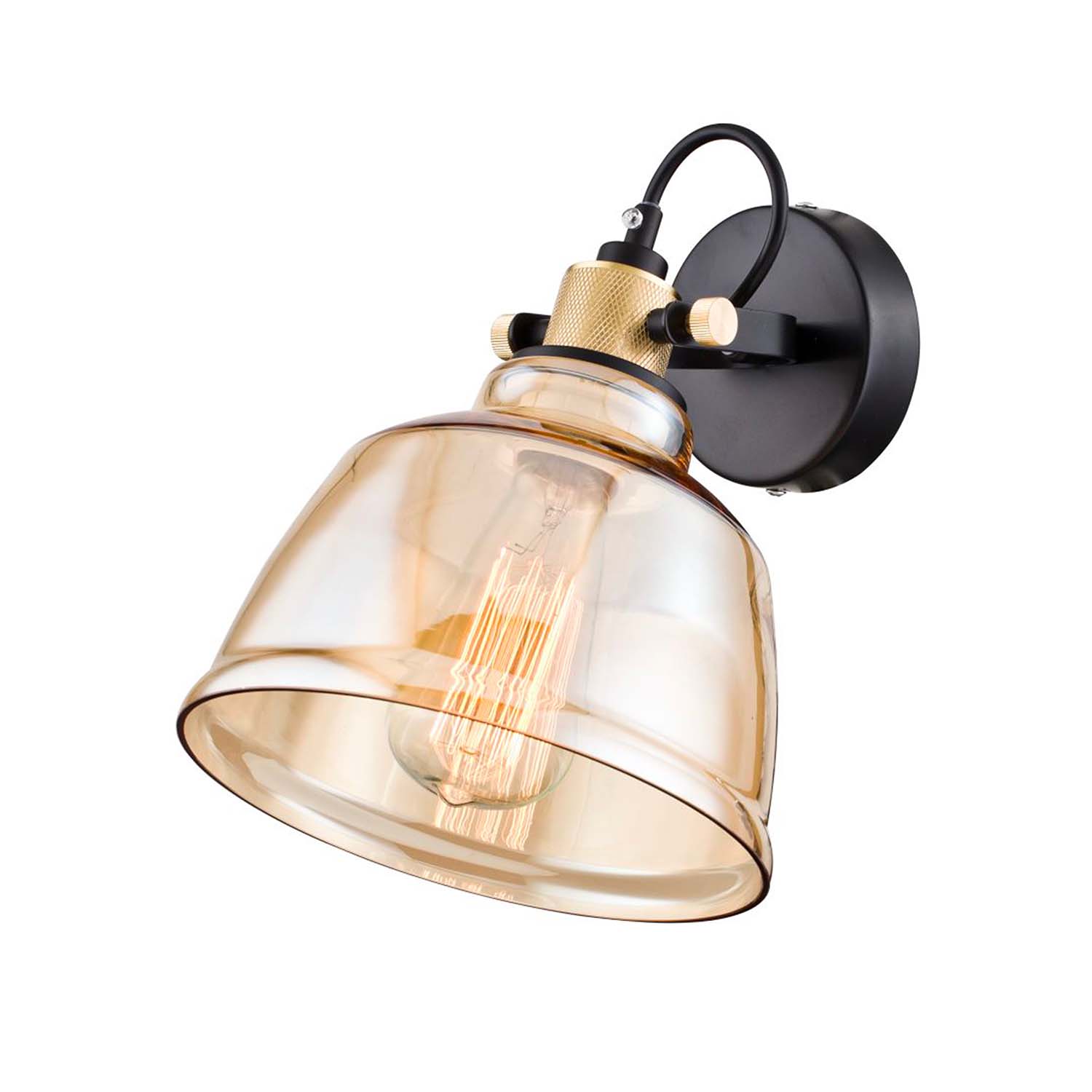 IRVING - Aplique de pared de vidrio vintage e industrial
