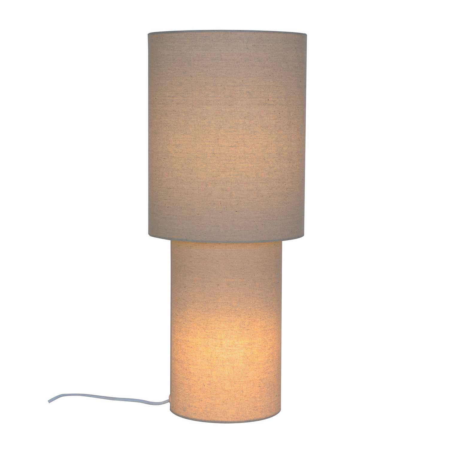 Izara - Lampadaire en tissu beige pour salon design japandi