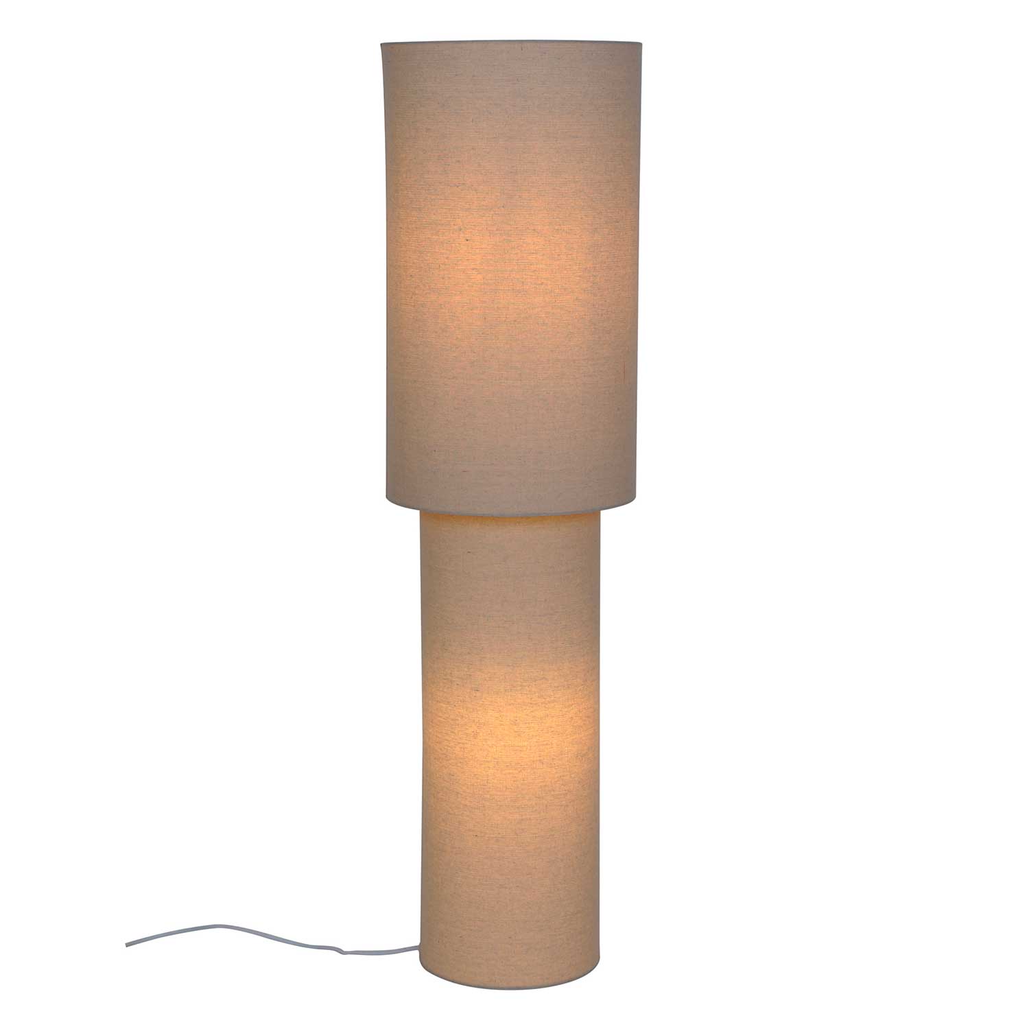 Izara - Lampadaire en tissu beige pour salon design japandi