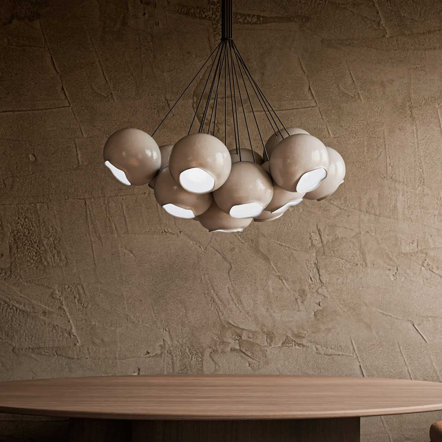 KALYNA - Lustre boules en céramique pour salon