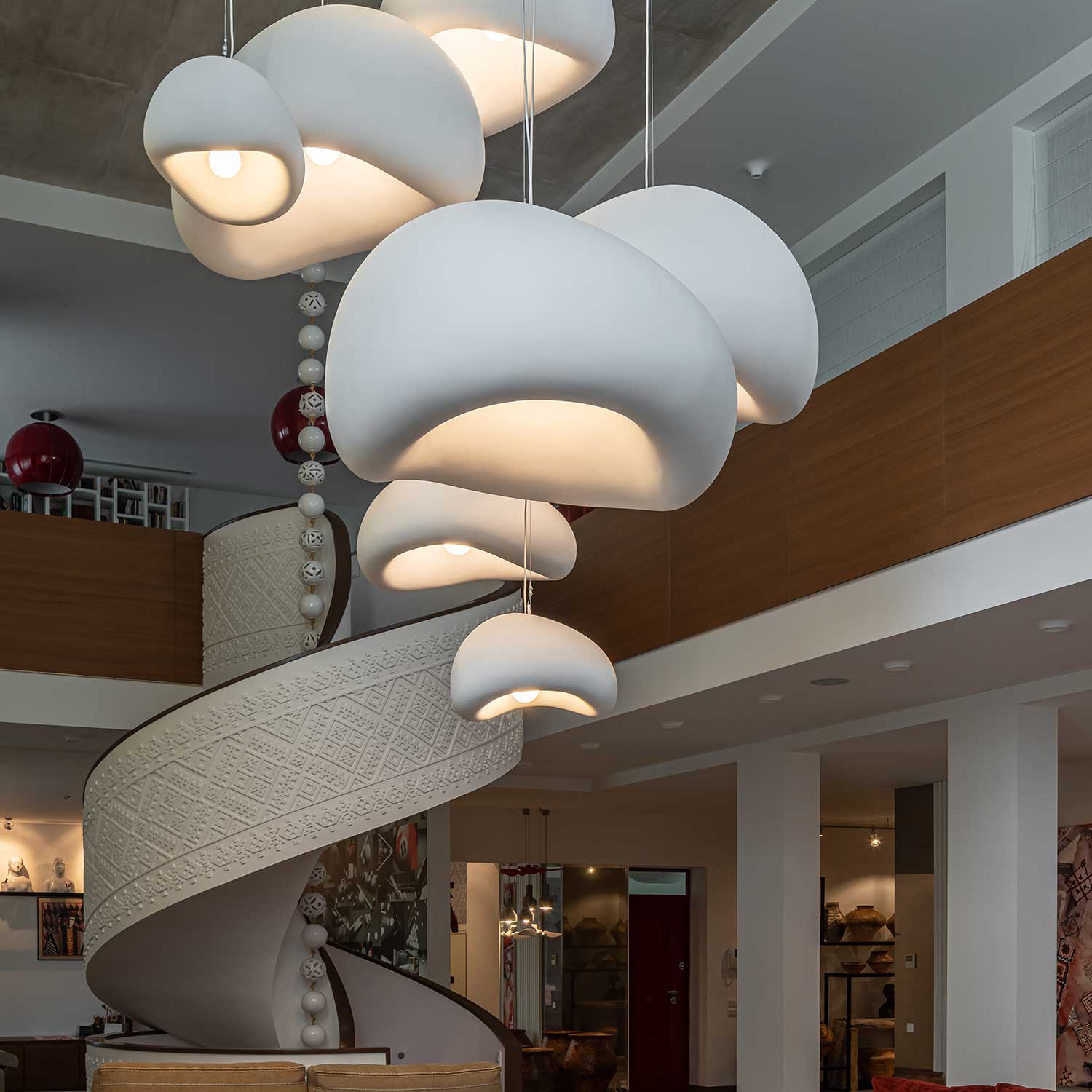 KHMARA SMOOTH - Lámpara colgante diseño wabi-sabi de nube moderna
