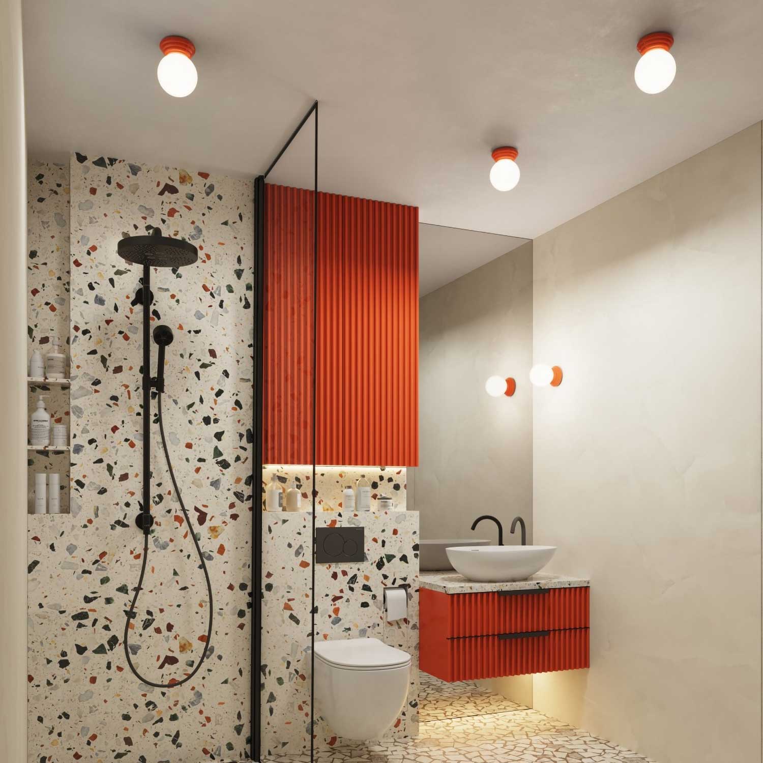 Kied - Applique murale colorée boule en verre IP44