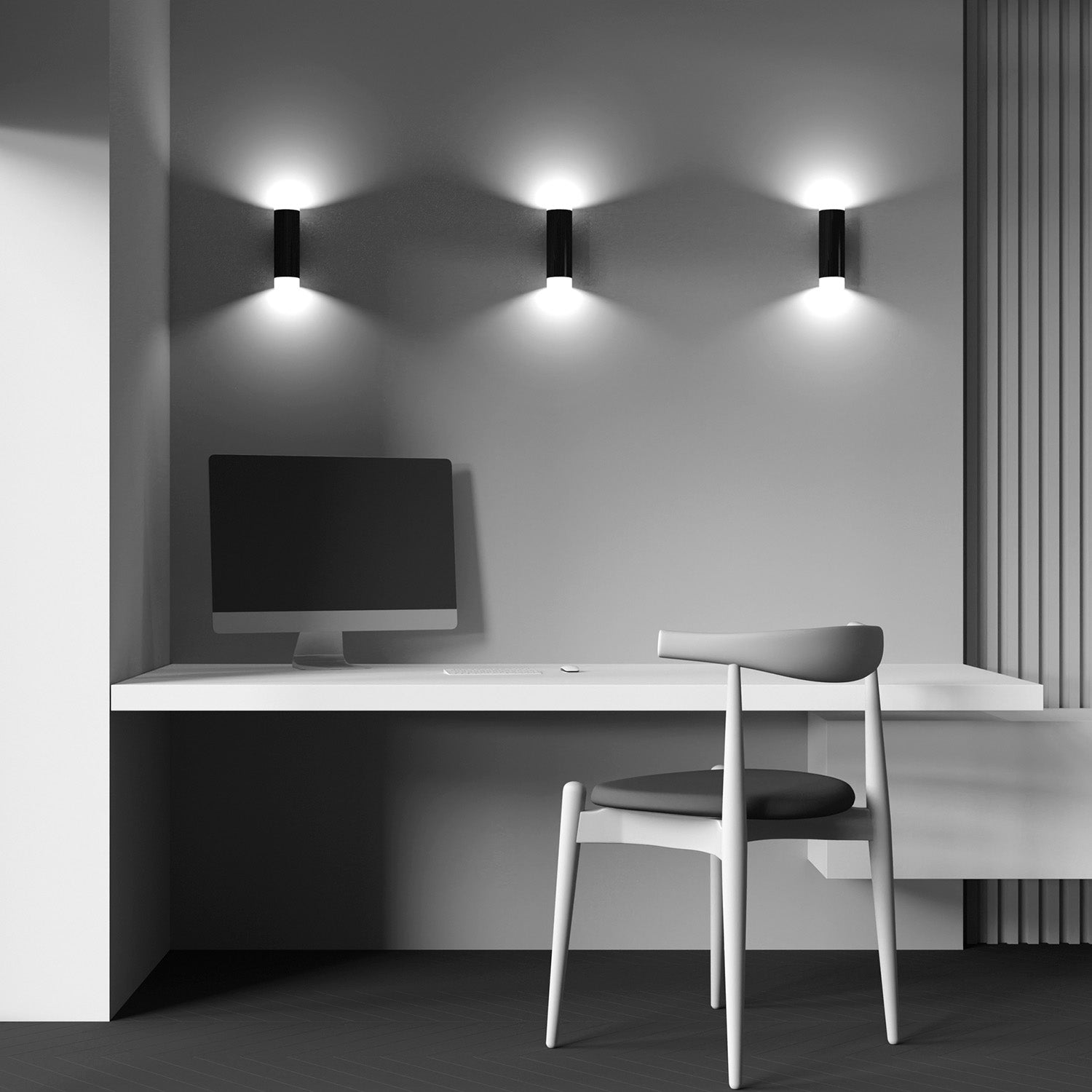 KILT - Applique murale LED intégrée design blanc ou noir