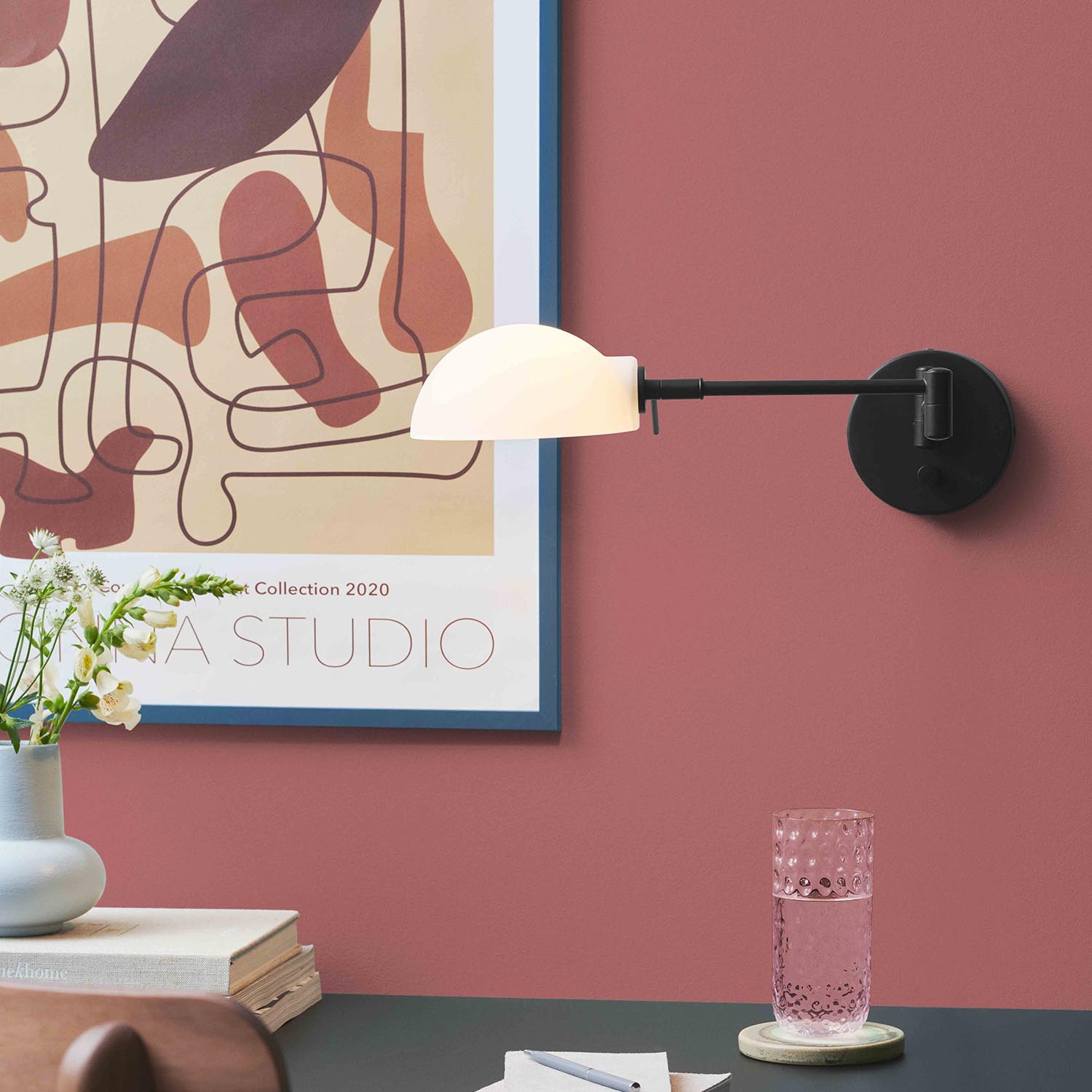KJOBENHAVN - Aplique de pared para habitación lámpara de lectura orientable vintage
