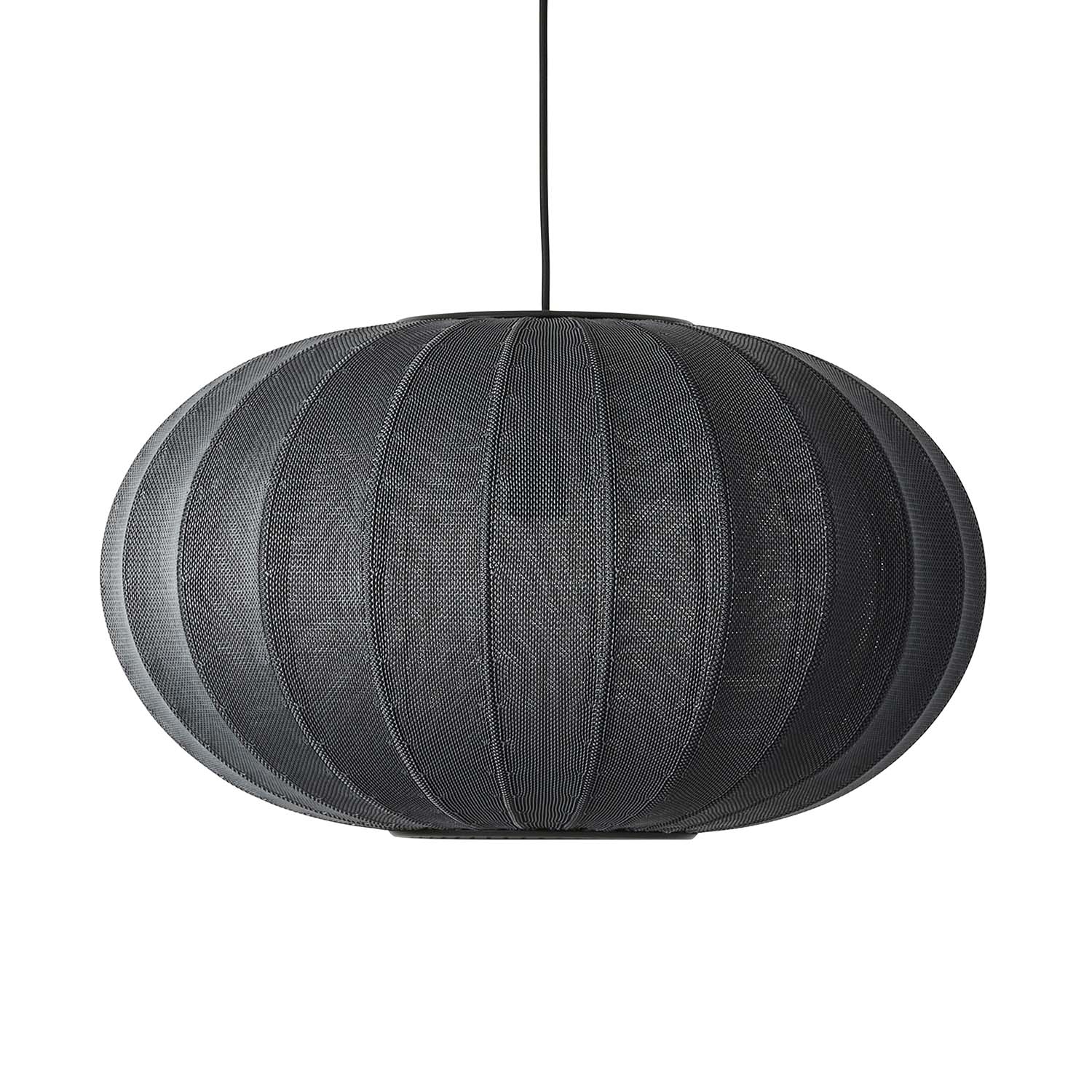 KNIT-WIT Oval - Подвесной светильник из ткани в стиле японского минимализма овальной формы цвет тыквы