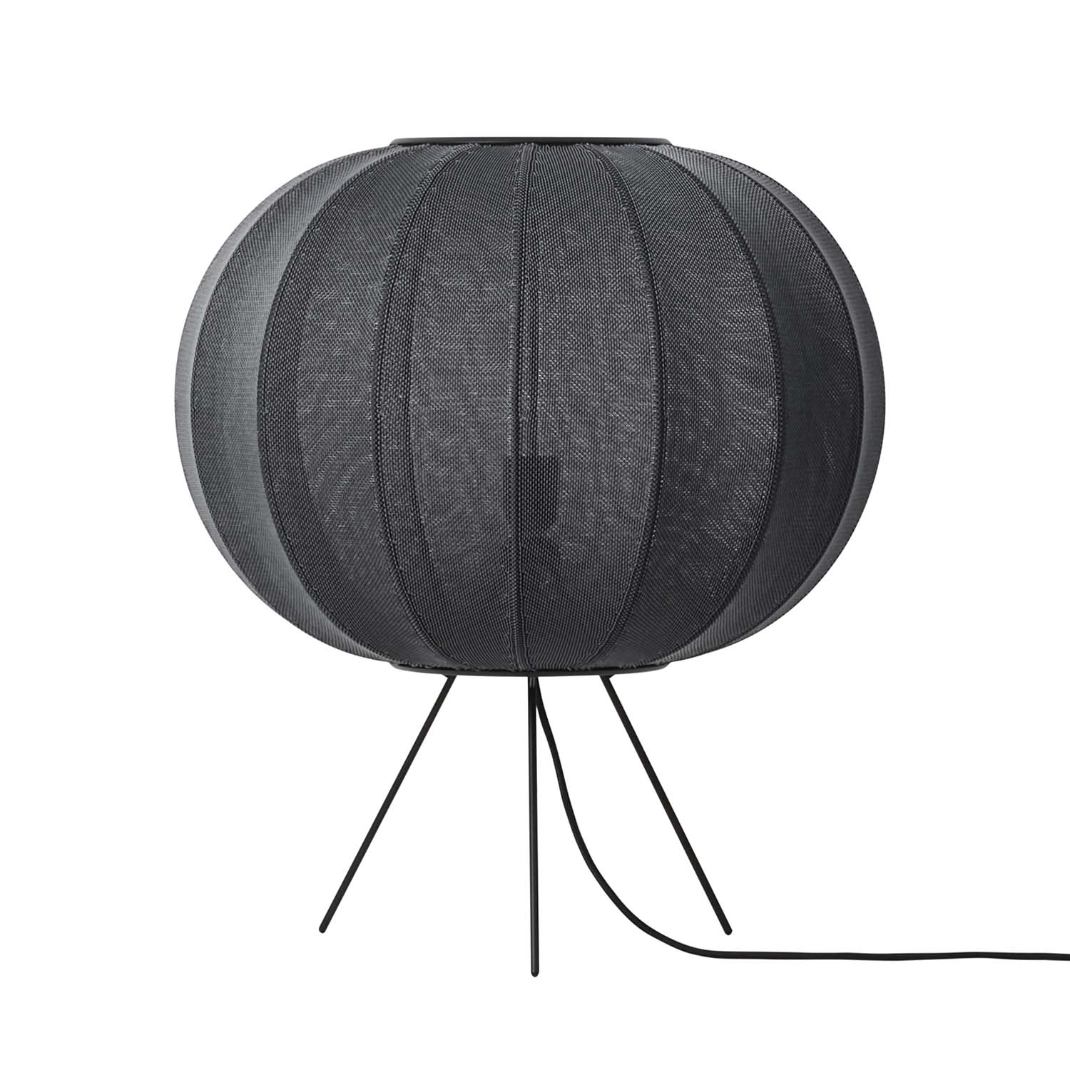 KNIT-WIT Round - Oval Pumpkin Japandi Woven Table Lamp