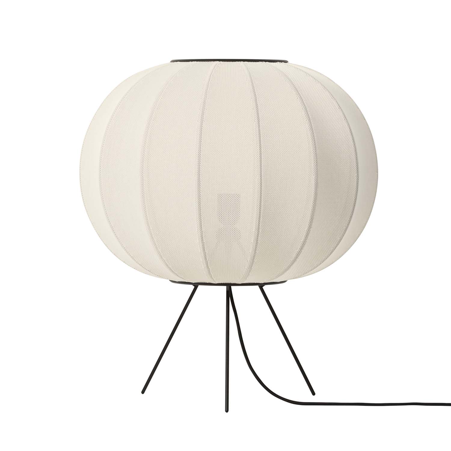 KNIT-WIT Round - Oval Pumpkin Japandi Woven Table Lamp