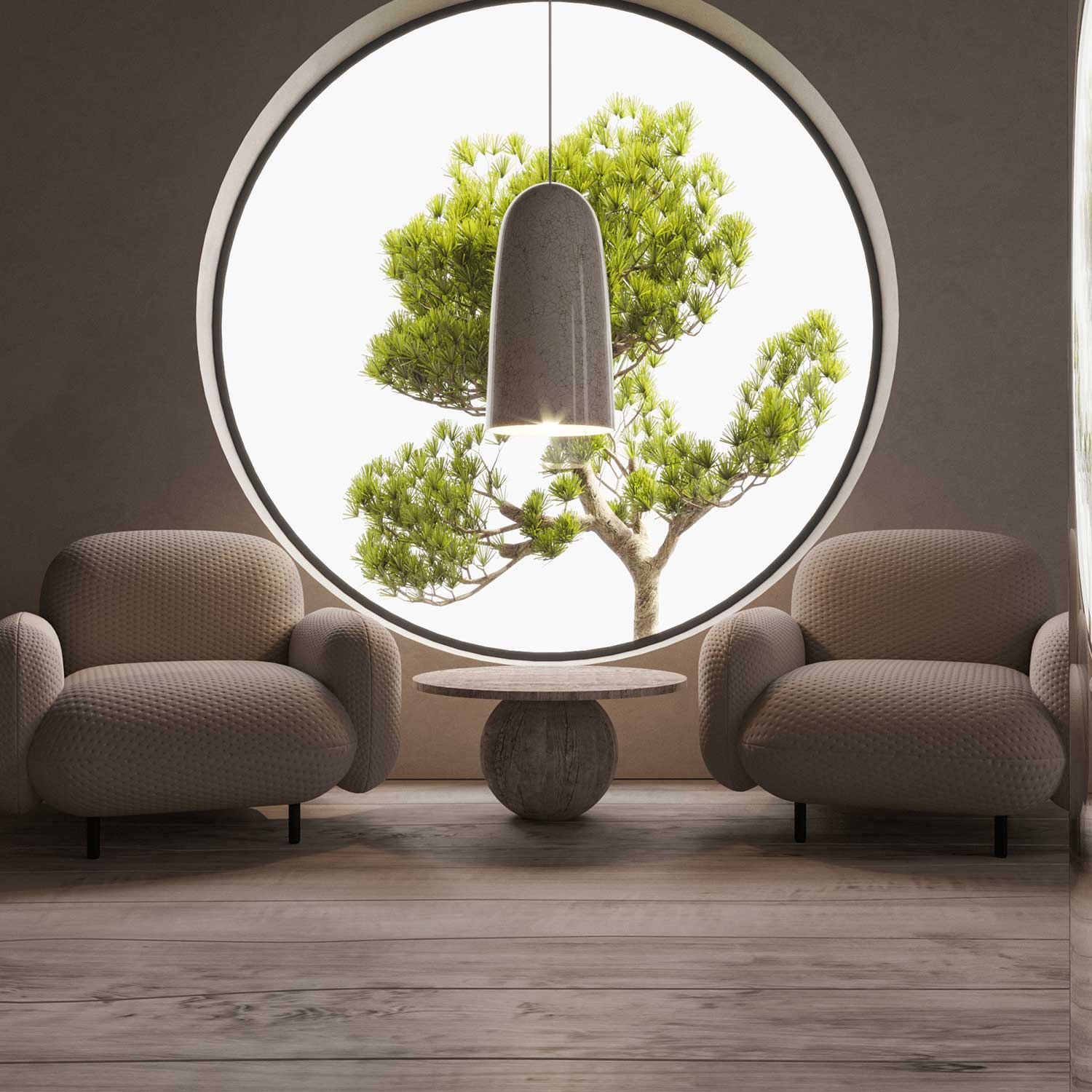 LAKUNA - Lámpara colgante de cerámica cúpula diseño