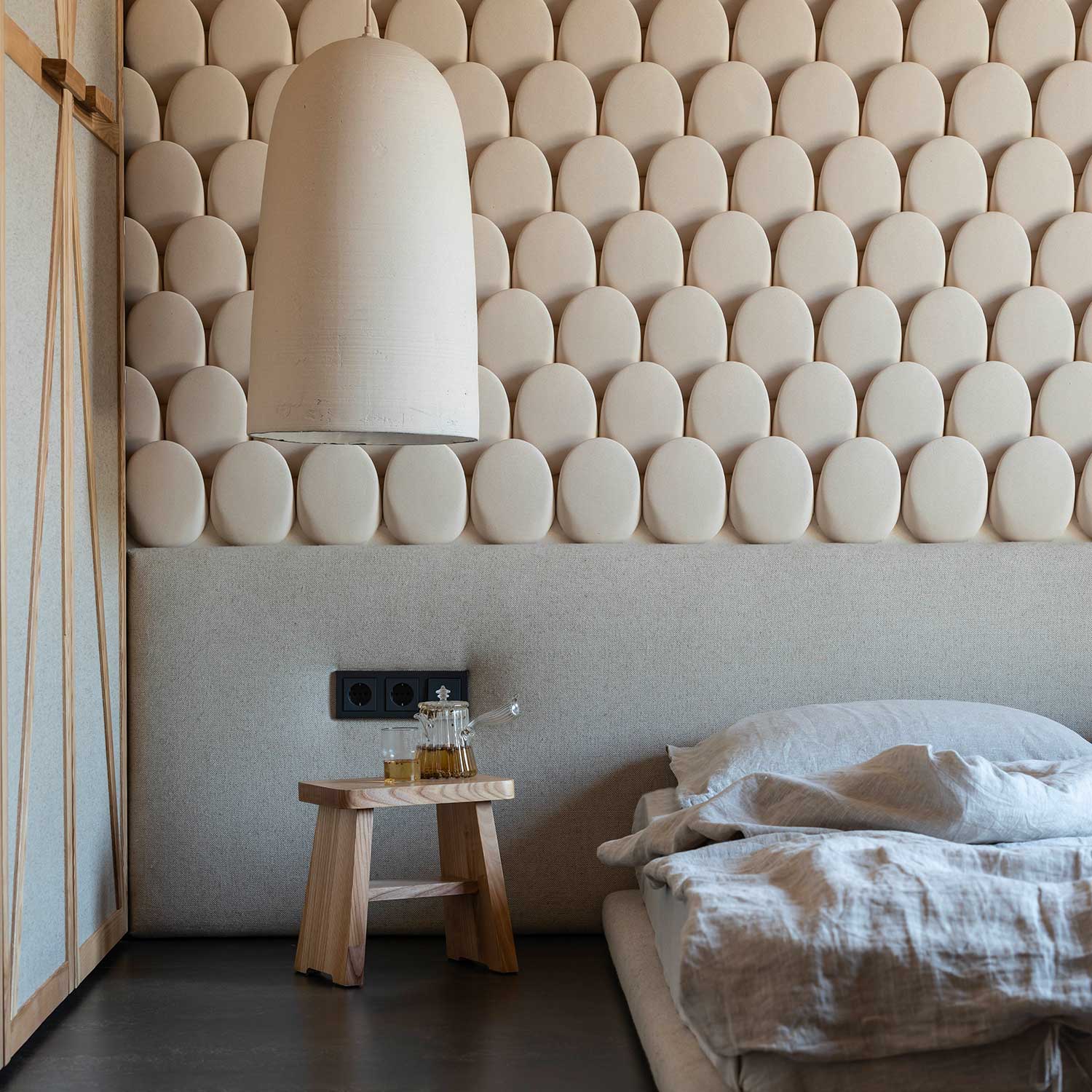 LAKUNA - Lámpara colgante de cerámica cúpula diseño