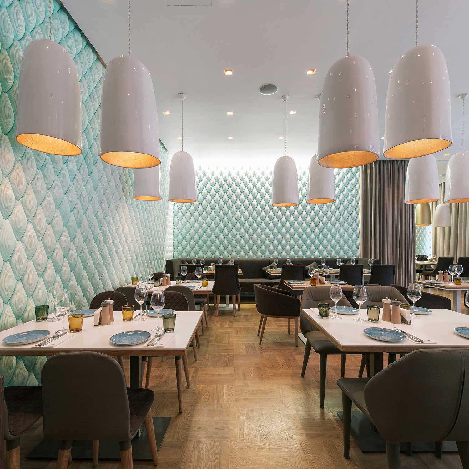 LAKUNA - Lámpara colgante de cerámica cúpula diseño