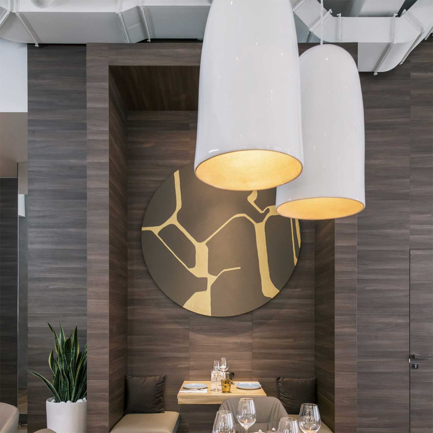 LAKUNA - Lámpara colgante de cerámica cúpula diseño