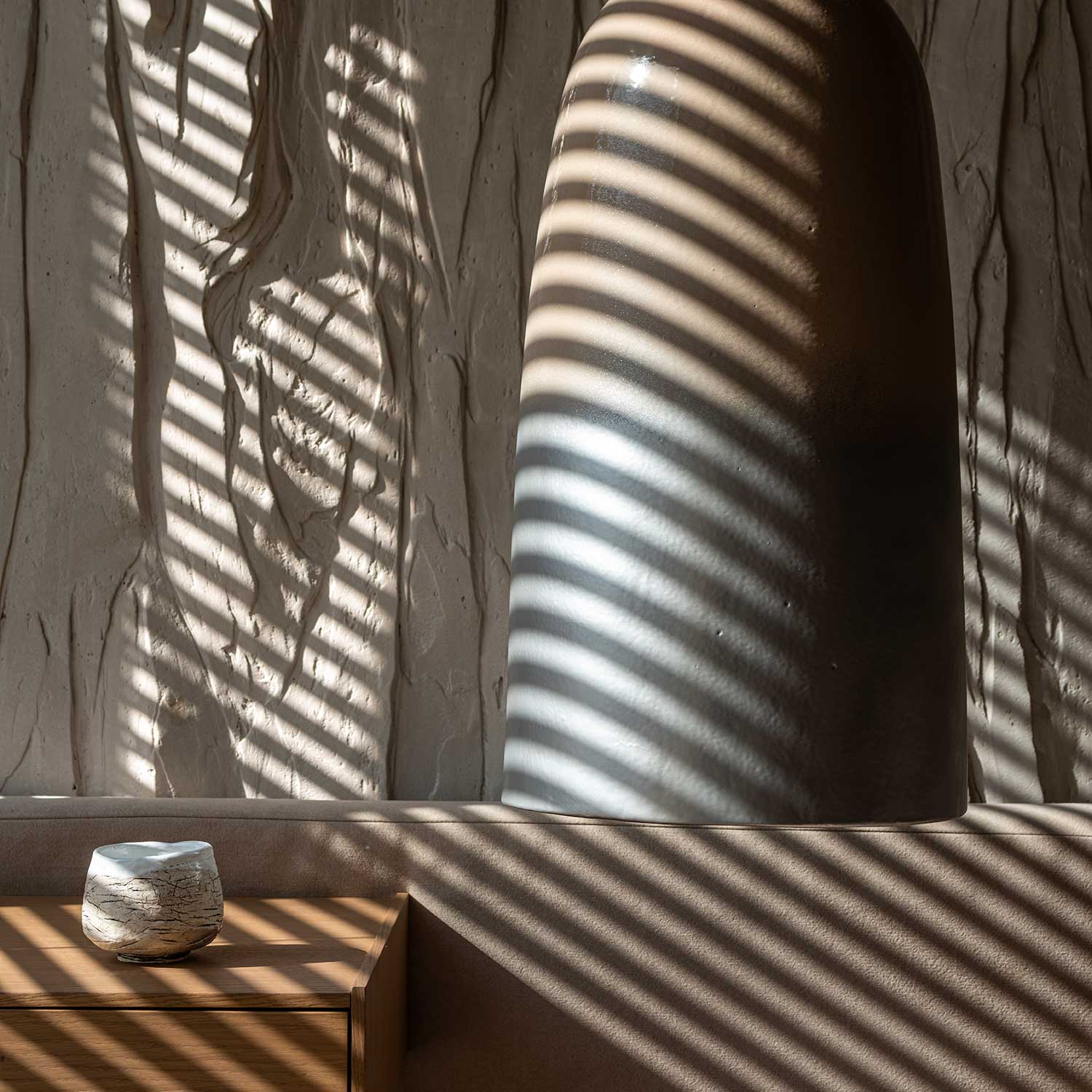 LAKUNA - Lámpara colgante de cerámica cúpula diseño